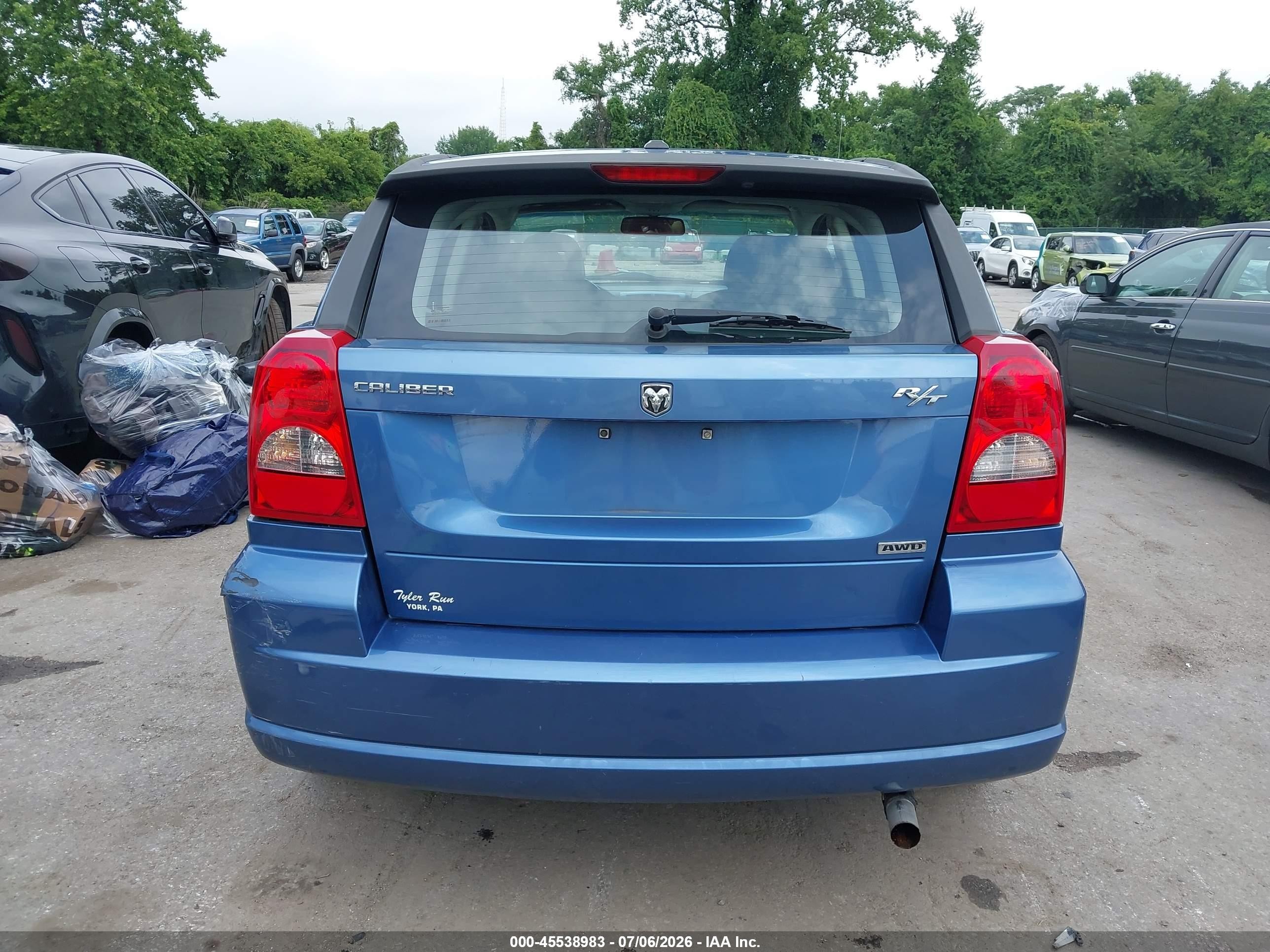 2007 Dodge Caliber R/t Blue vin: 1B3HE78K67D153232