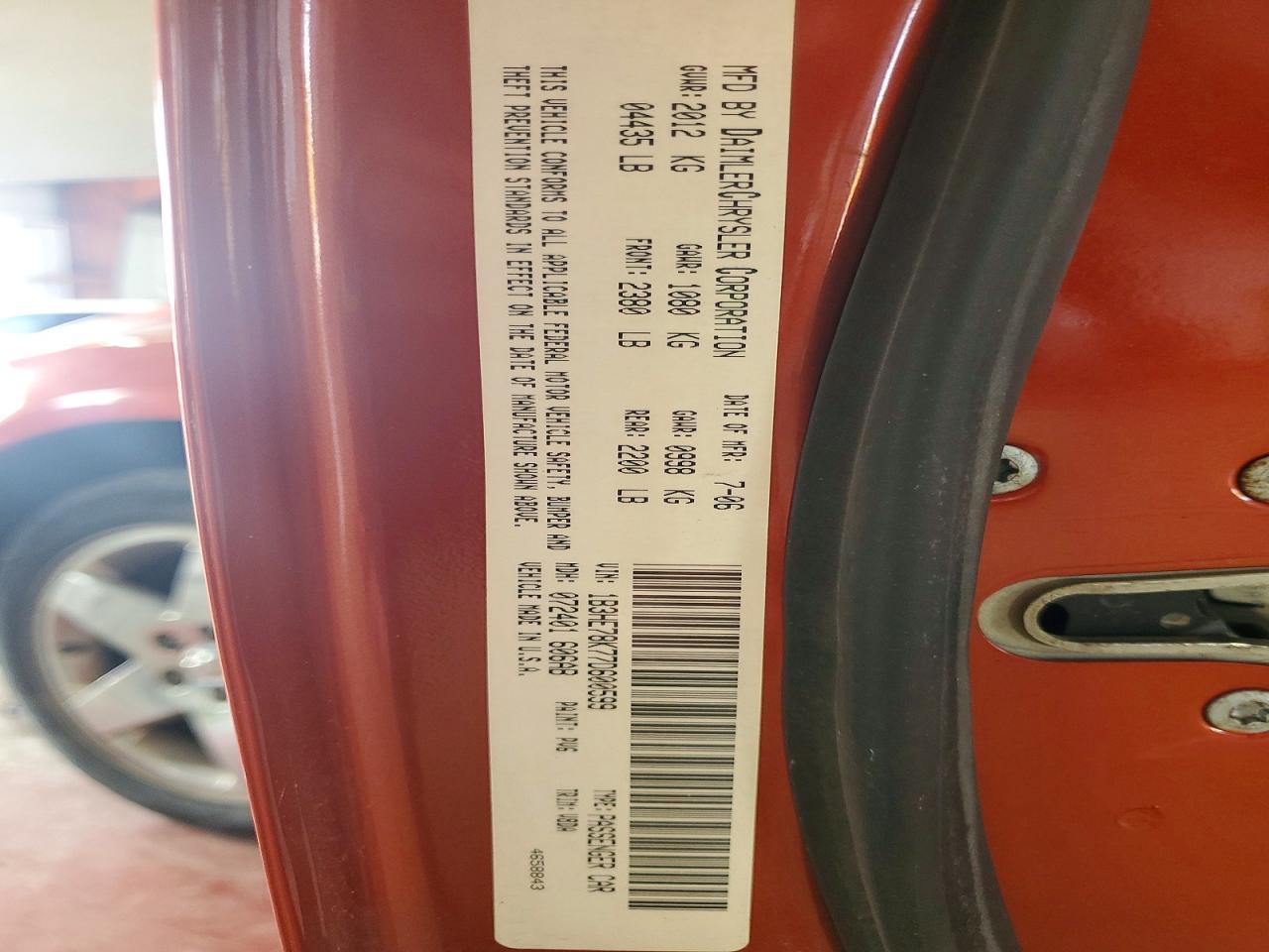 2007 Dodge Caliber R/t Orange vin: 1B3HE78K77D600599