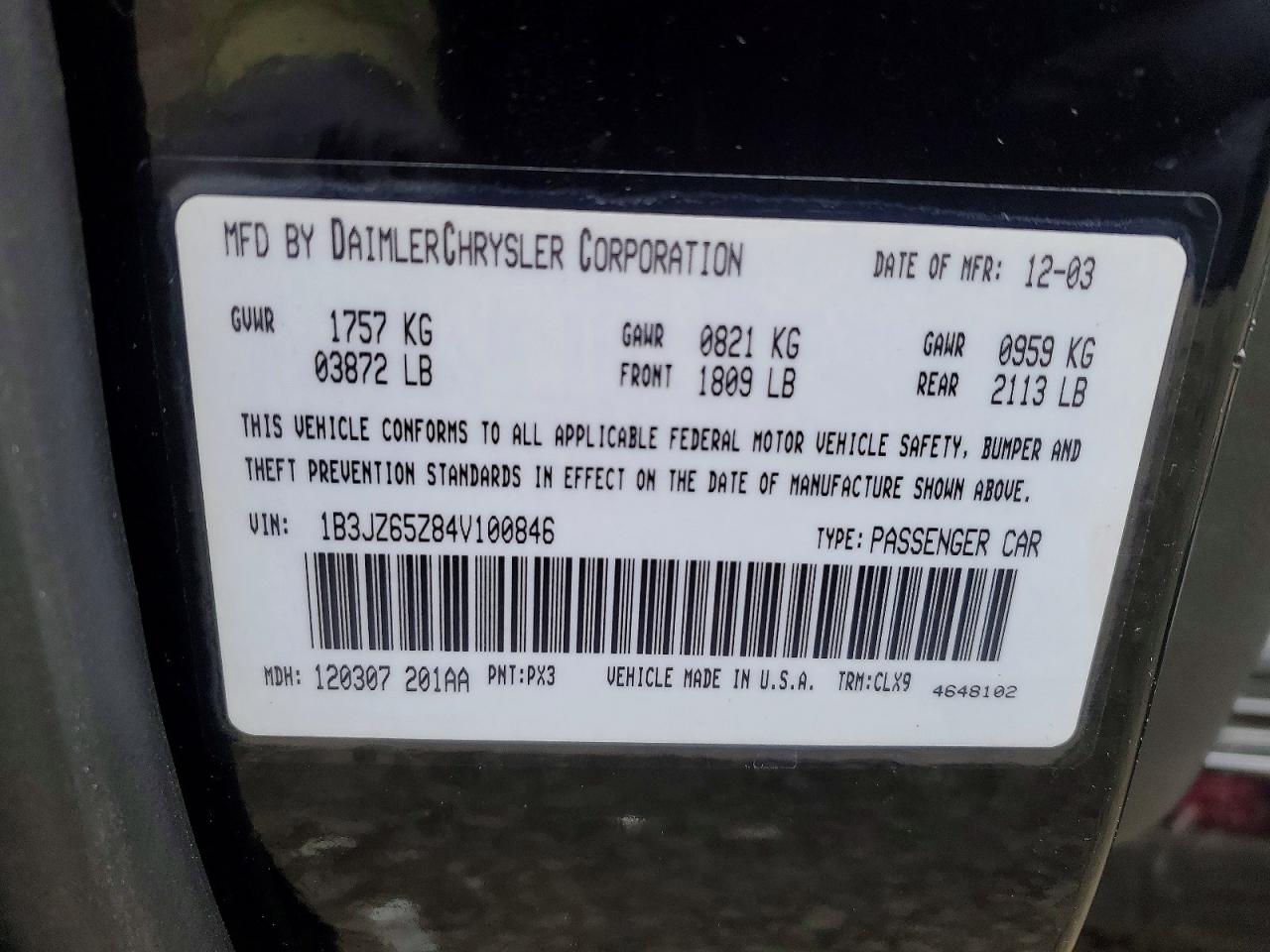 2004 Dodge Viper Srt-10 Black vin: 1B3JZ65Z84V100846