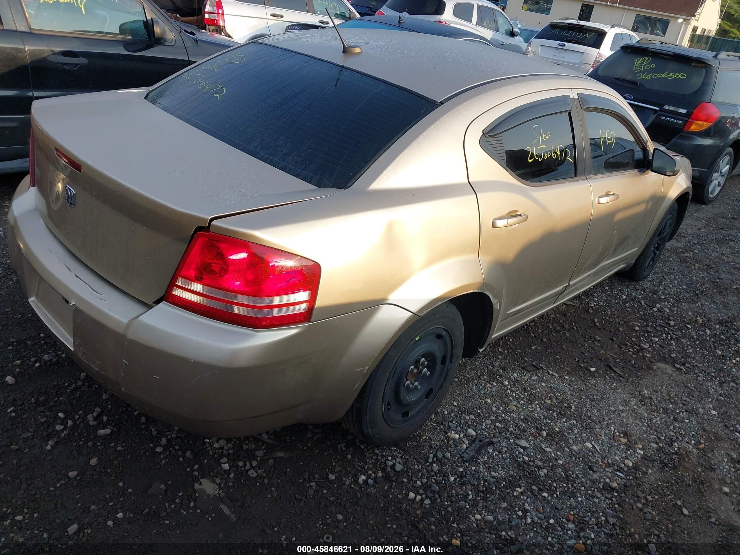 2009 Dodge Avenger Se/sxt Gold vin: 1B3LC46B09N558503