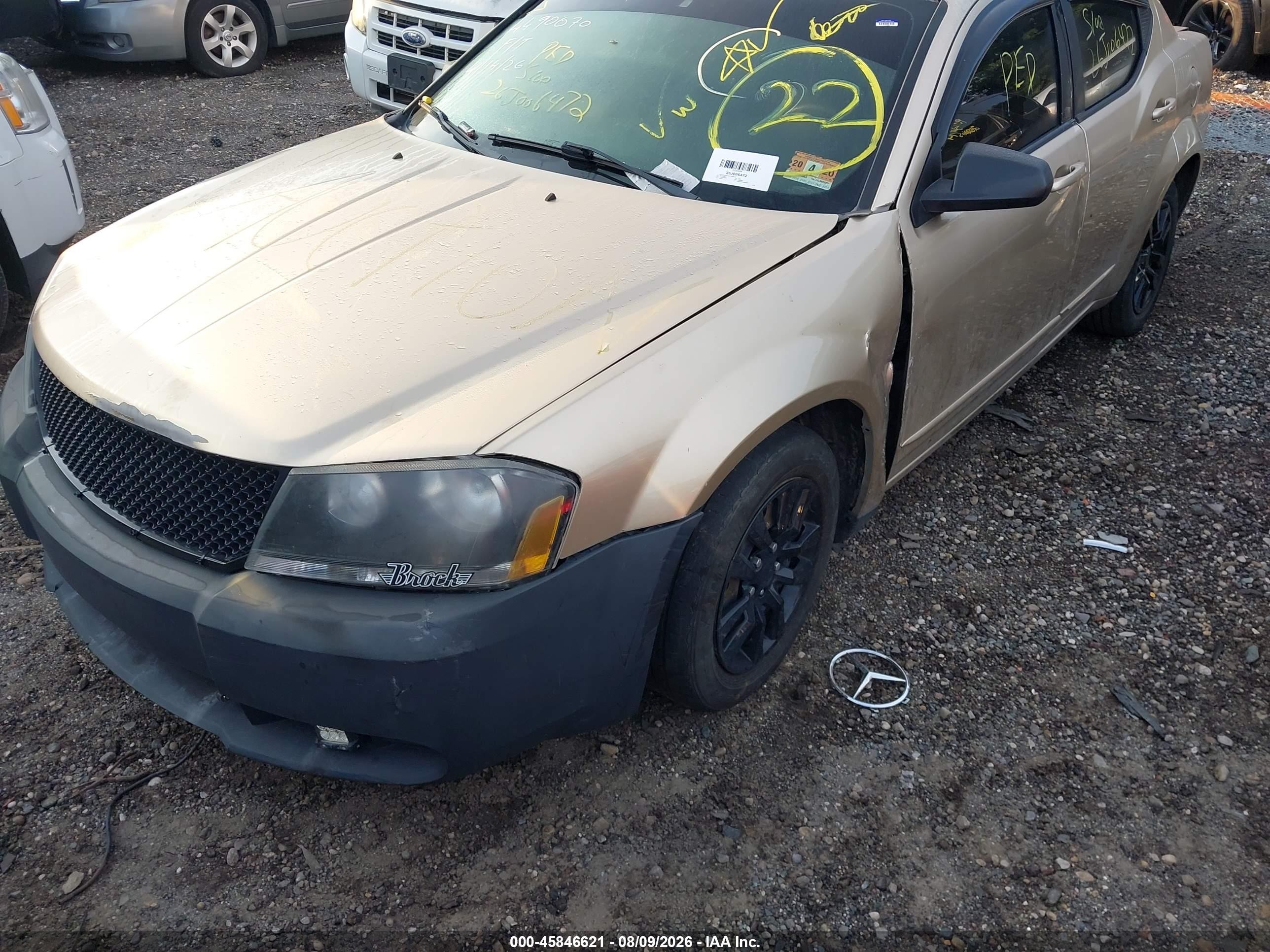 2009 Dodge Avenger Se/sxt Gold vin: 1B3LC46B09N558503