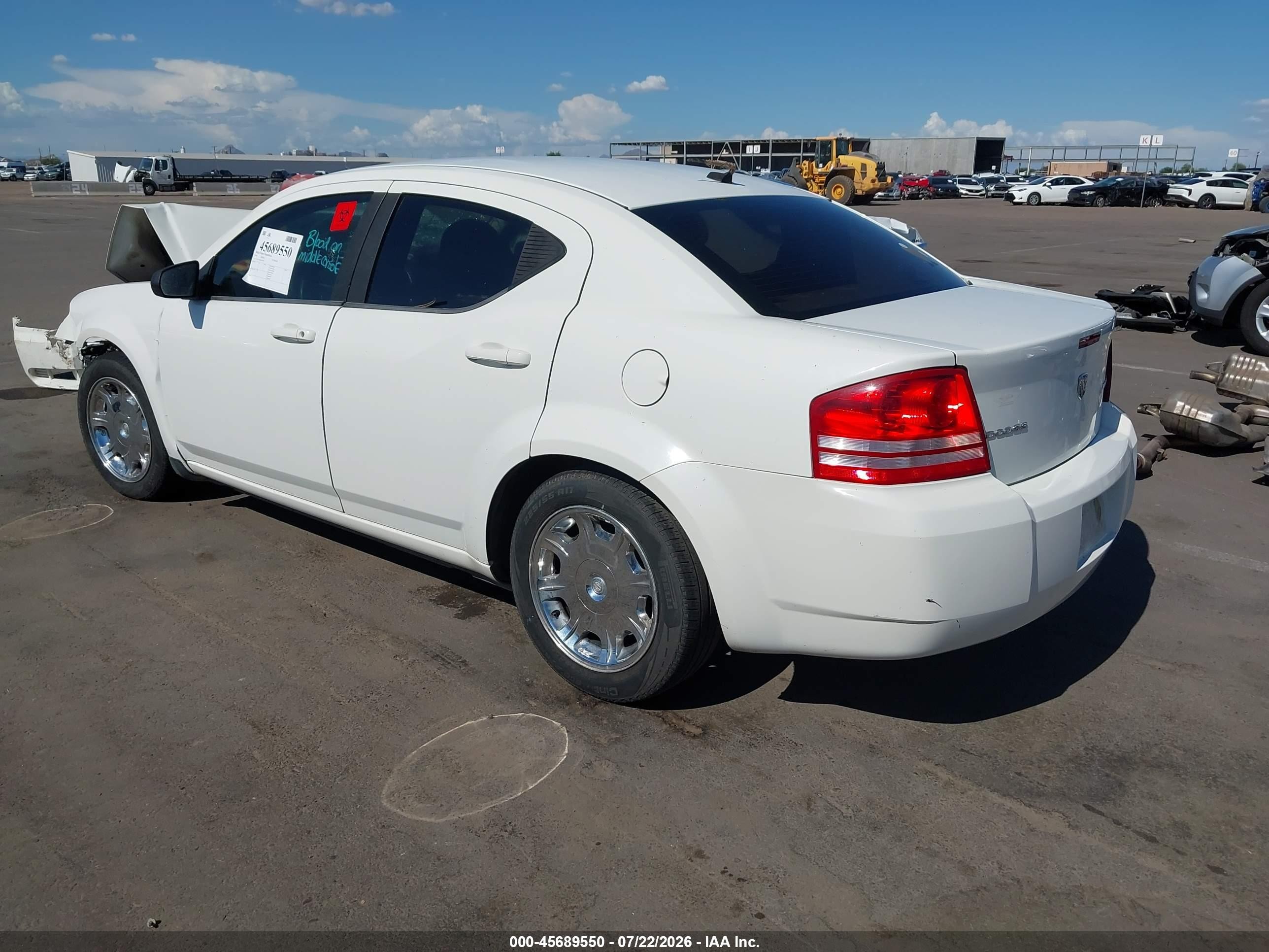 2009 Dodge Avenger Se/sxt White vin: 1B3LC46B69N541799