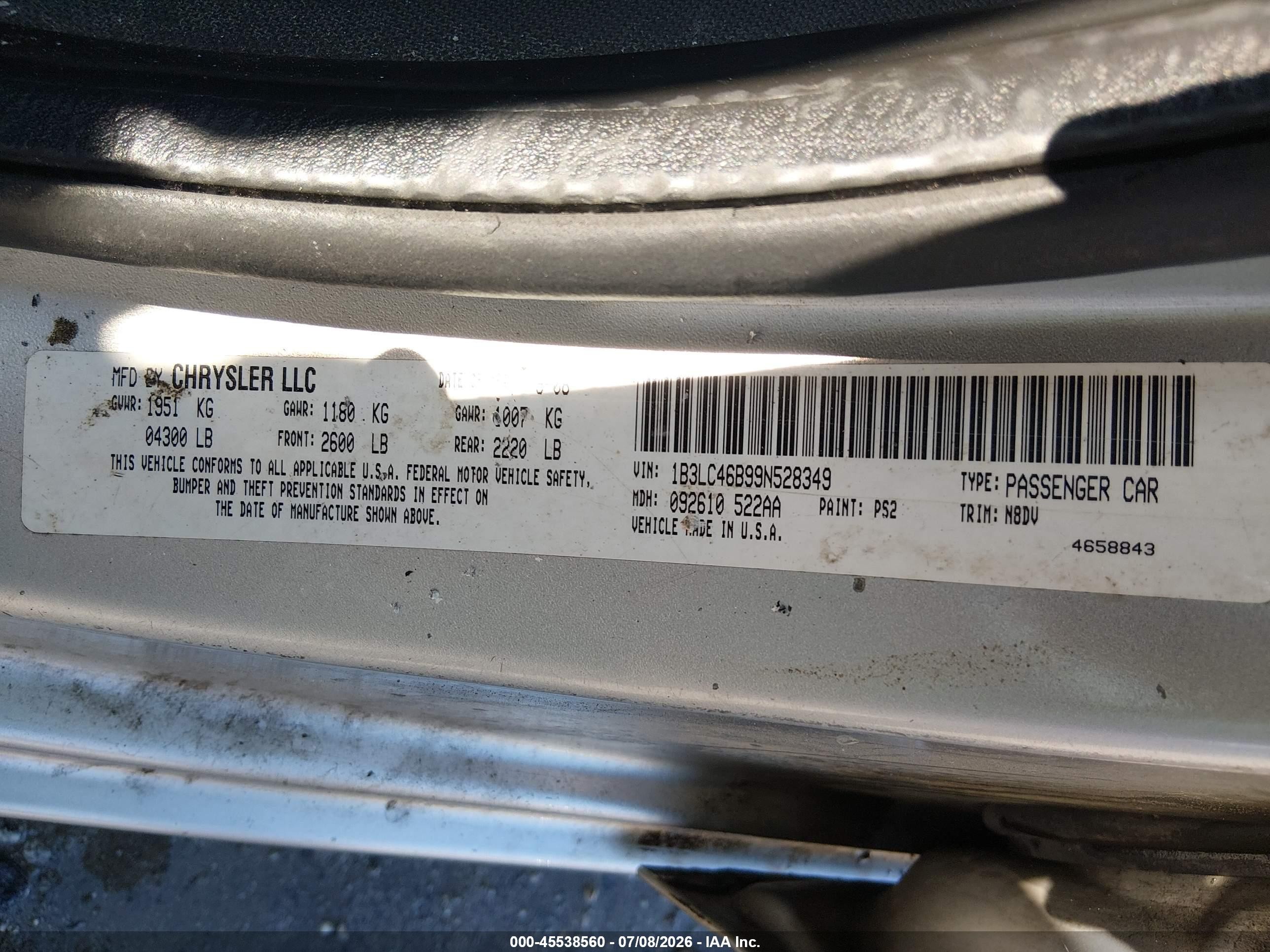 2009 Dodge Avenger Se/sxt Gray vin: 1B3LC46B99N528349