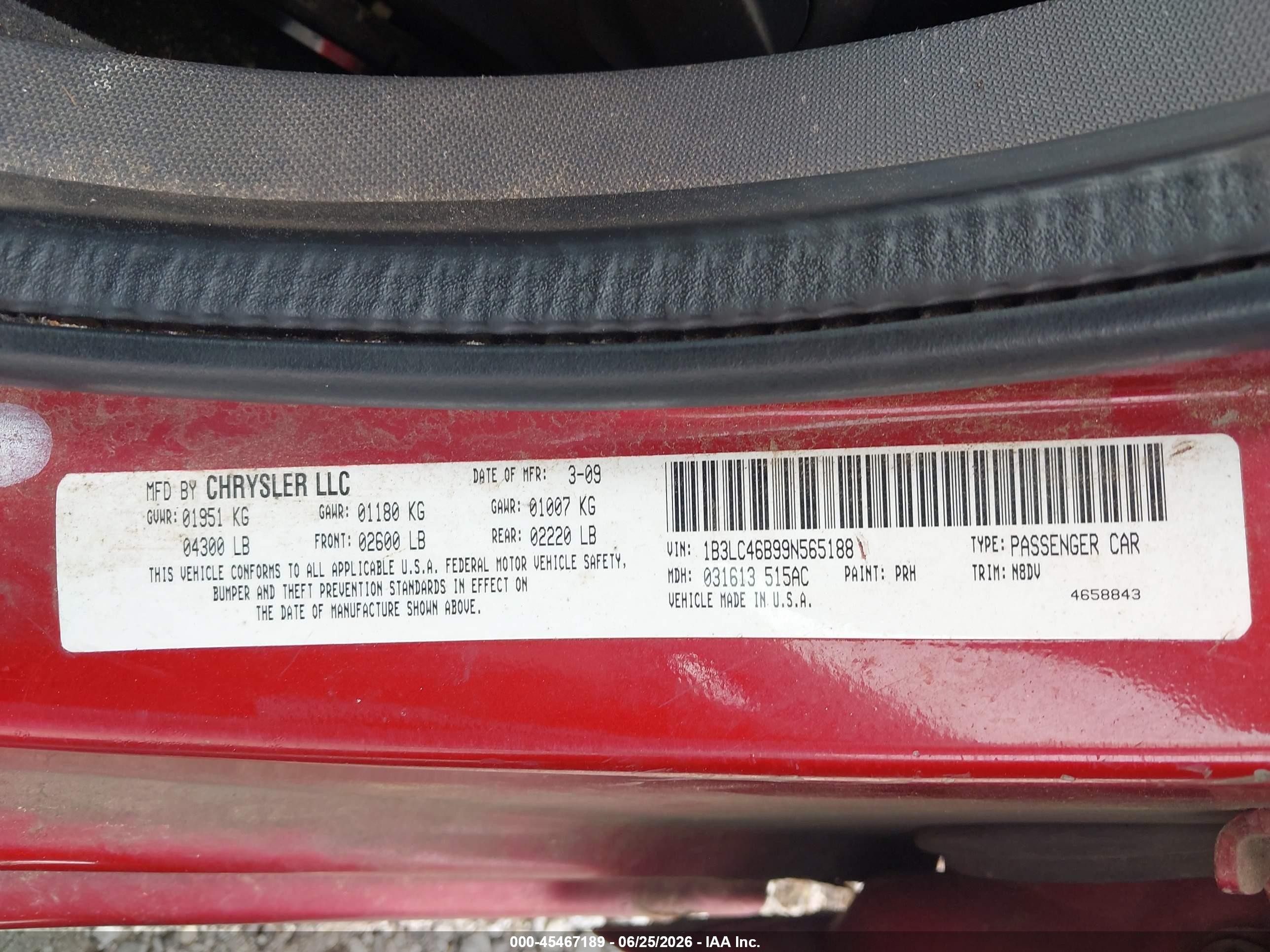 2009 Dodge Avenger Se/sxt Красный vin: 1B3LC46B99N565188
