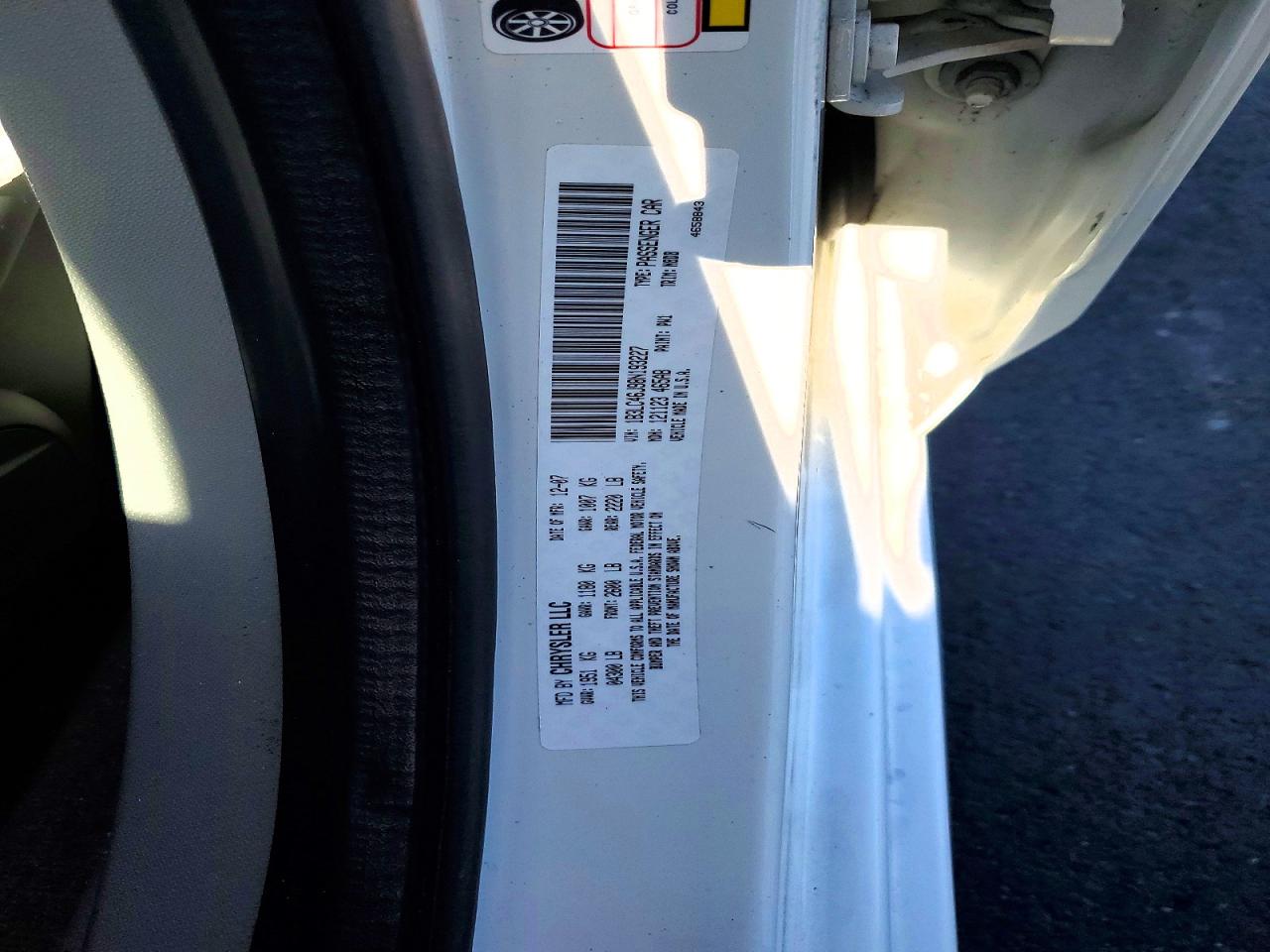 2008 Dodge Avenger Se White vin: 1B3LC46J98N193227