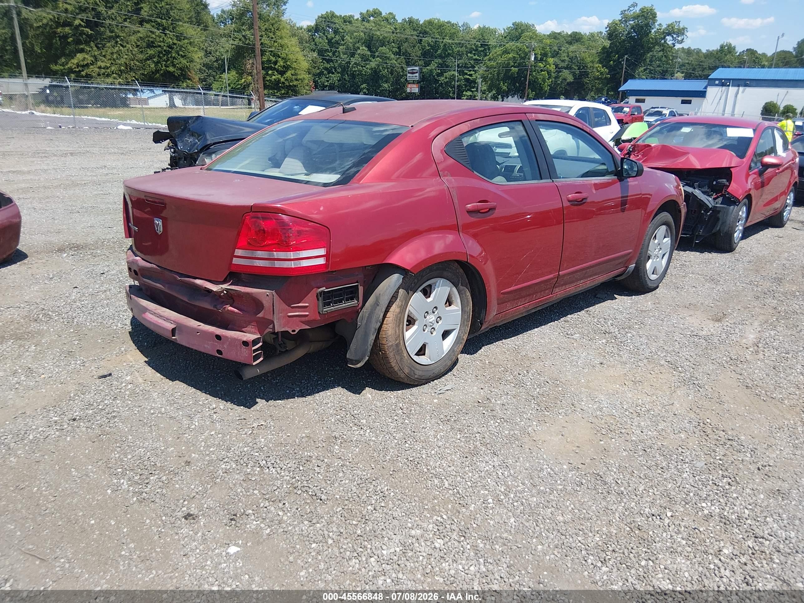 2008 Dodge Avenger Se Red vin: 1B3LC46K58N149511