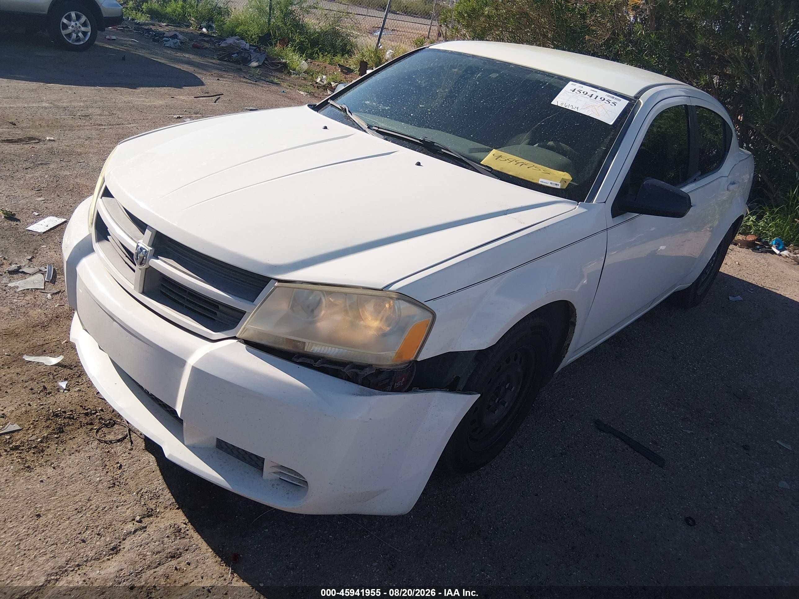 2008 Dodge Avenger Se White vin: 1B3LC46K58N660281