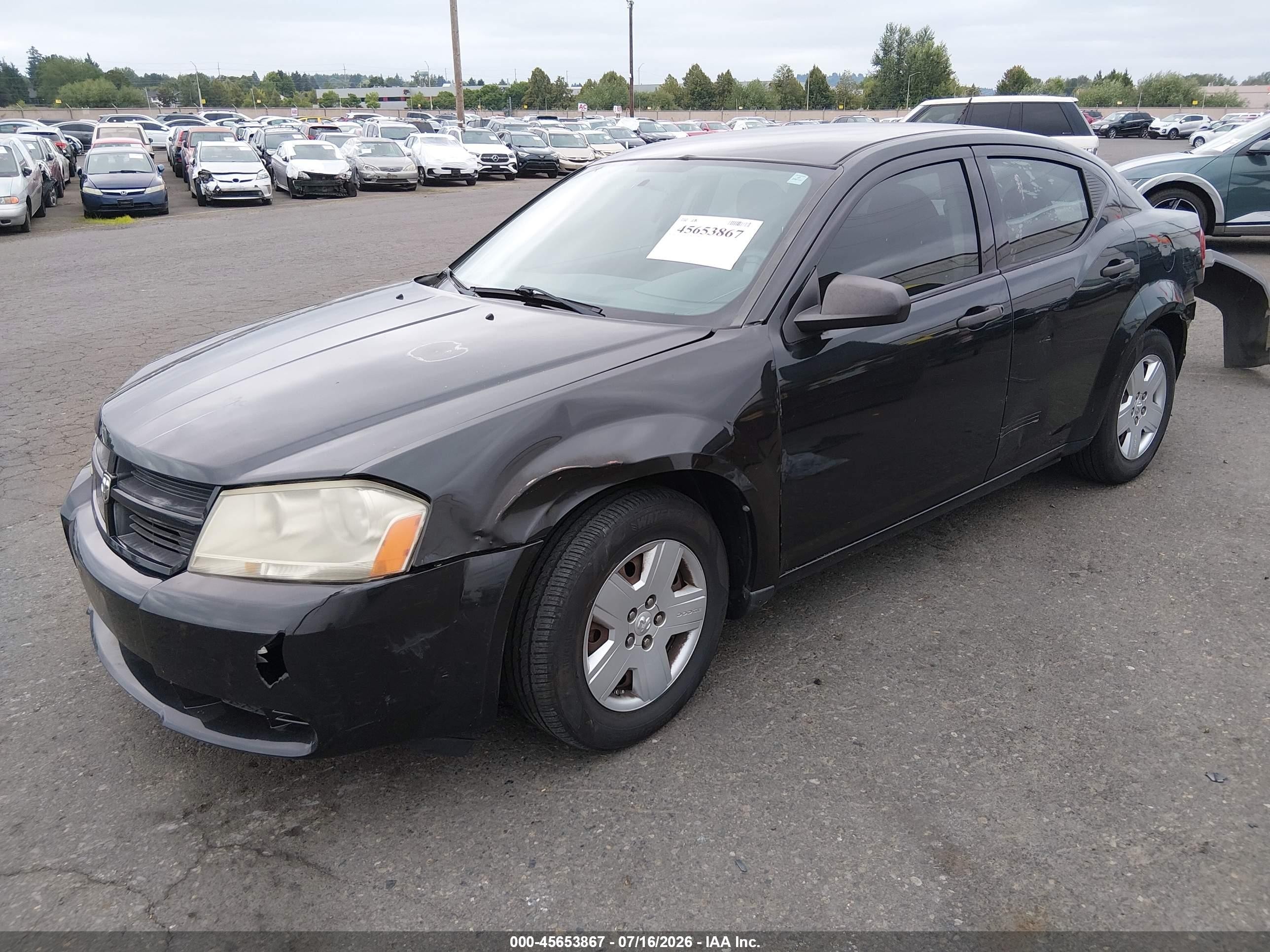 2008 Dodge Avenger Se Black vin: 1B3LC46K68N286375