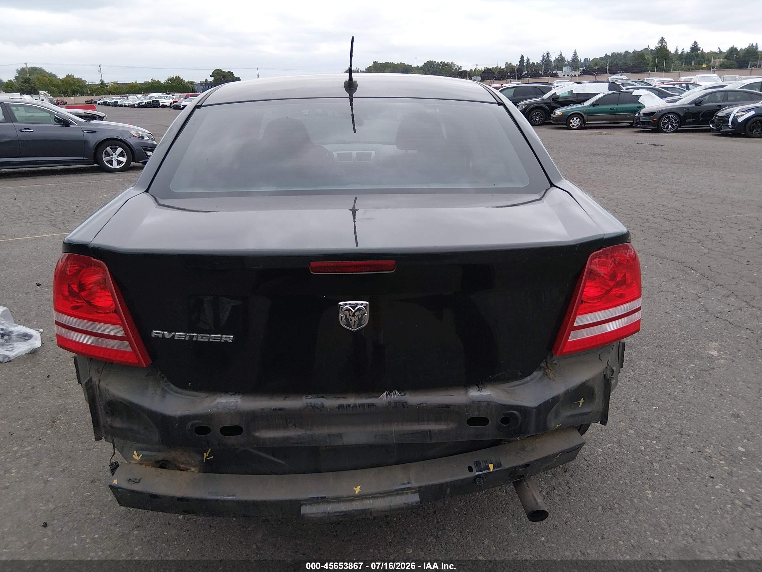 2008 Dodge Avenger Se Black vin: 1B3LC46K68N286375