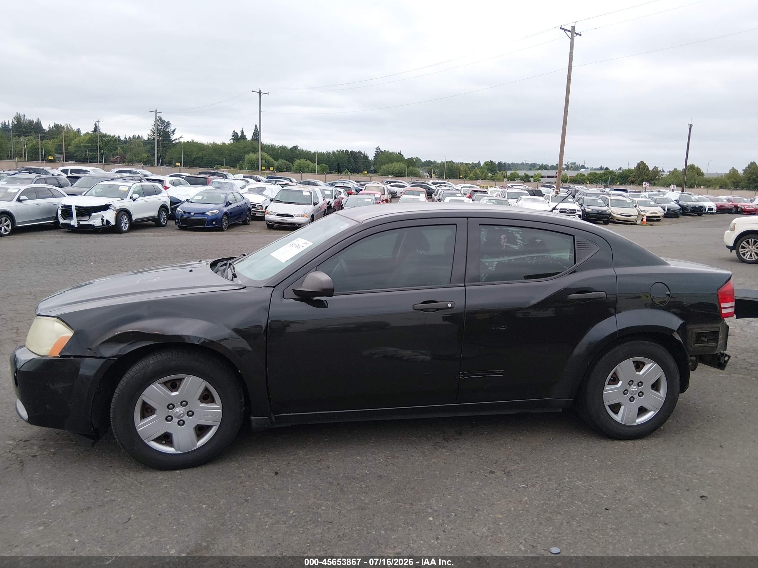 2008 Dodge Avenger Se Black vin: 1B3LC46K68N286375