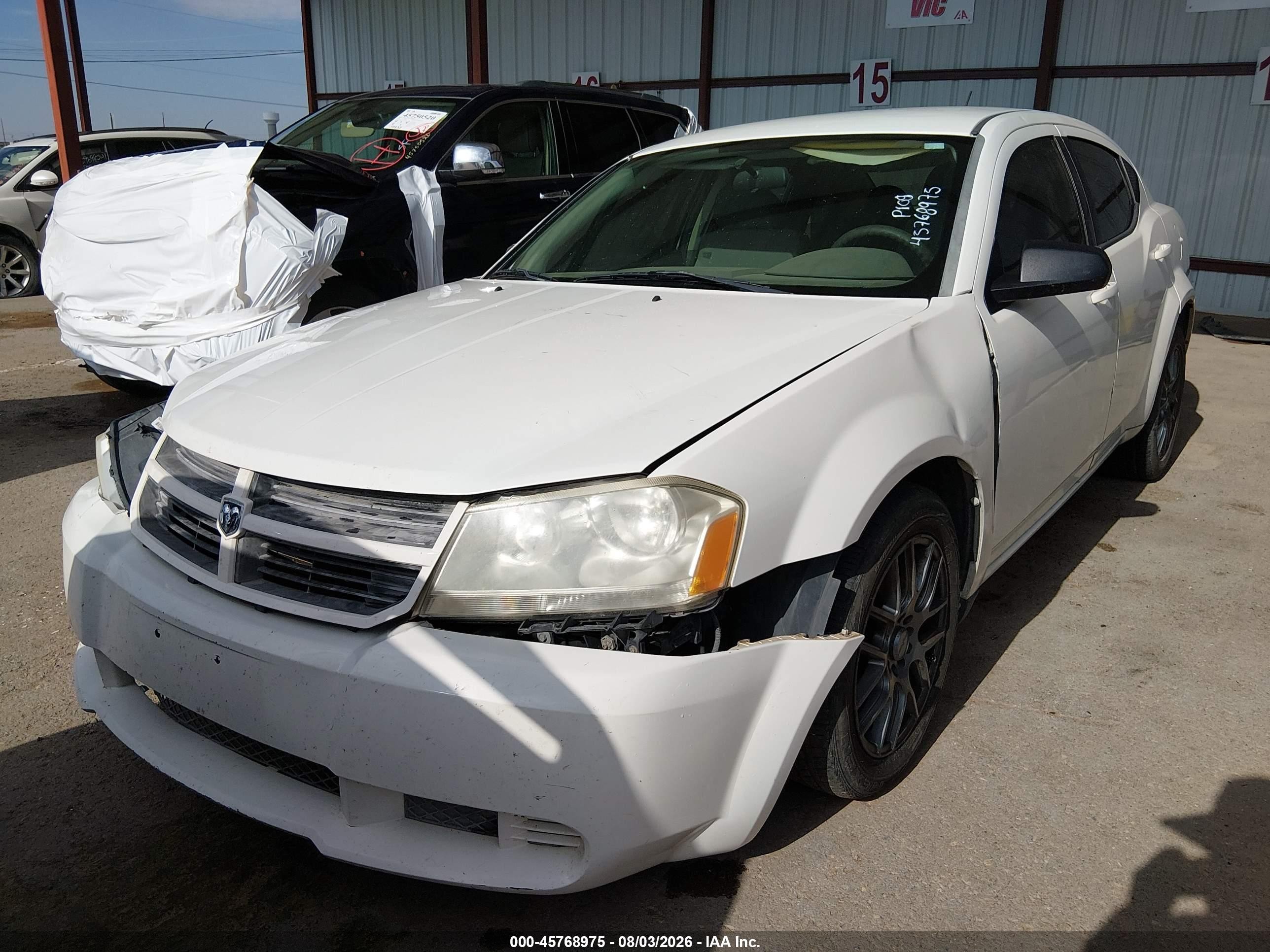 2008 Dodge Avenger Se White vin: 1B3LC46K88N622933