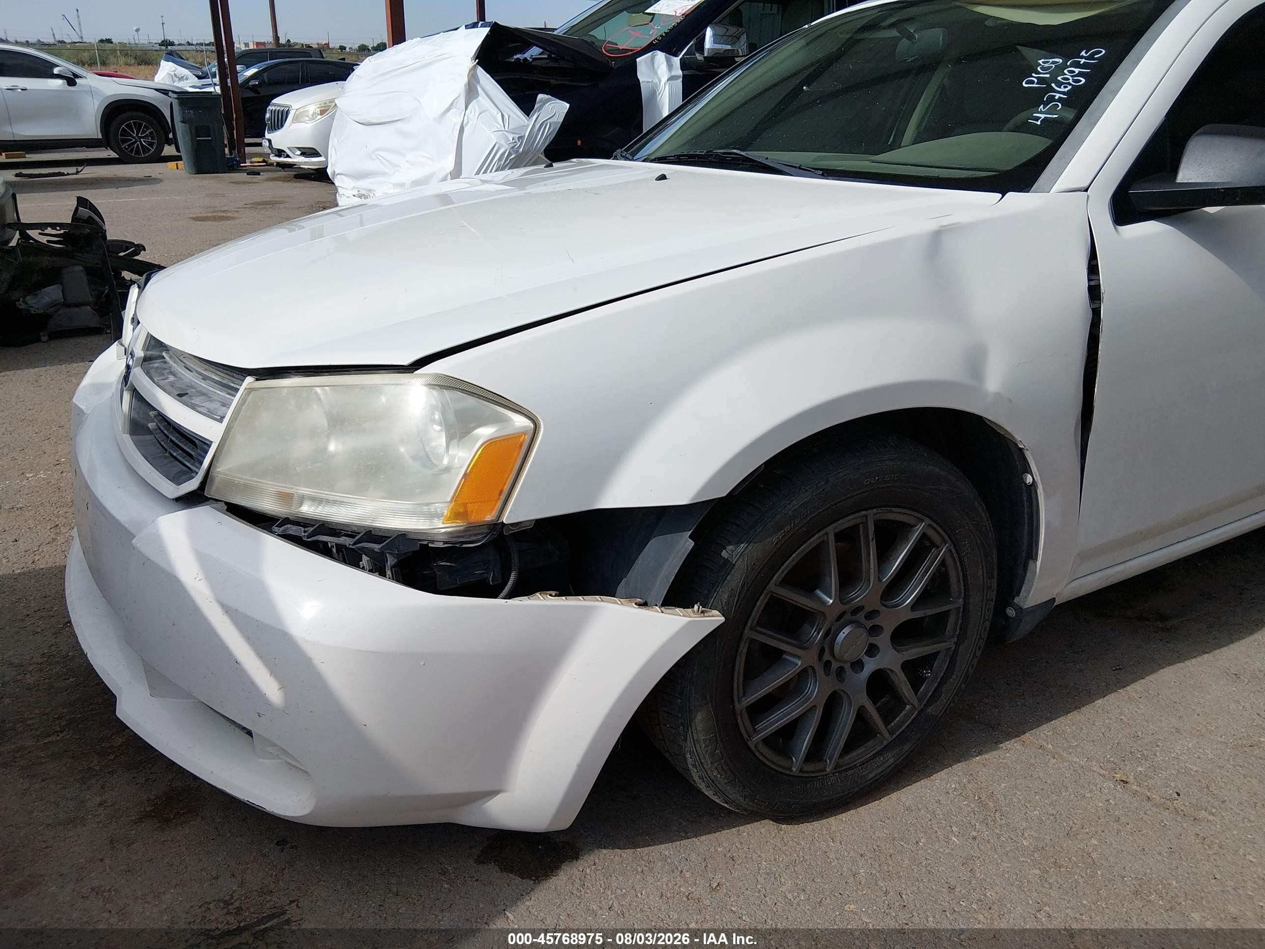 2008 Dodge Avenger Se White vin: 1B3LC46K88N622933
