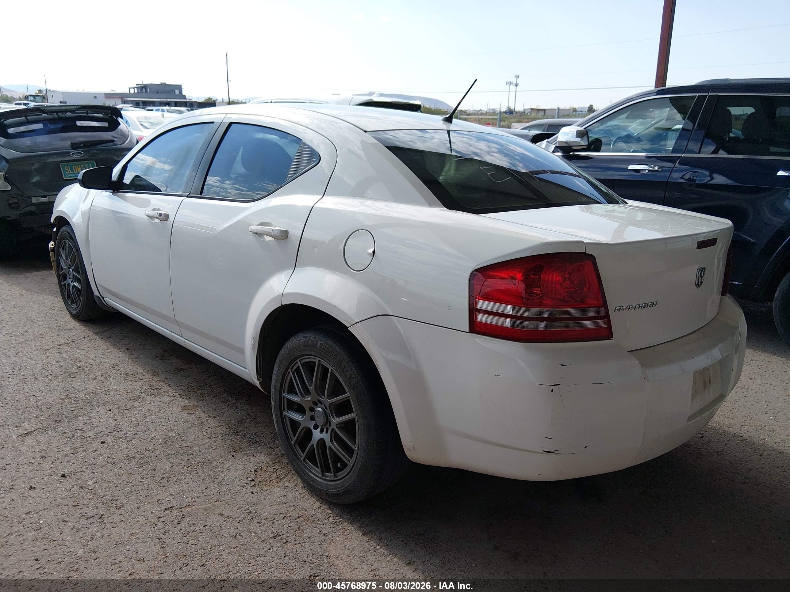 2008 Dodge Avenger Se White vin: 1B3LC46K88N622933