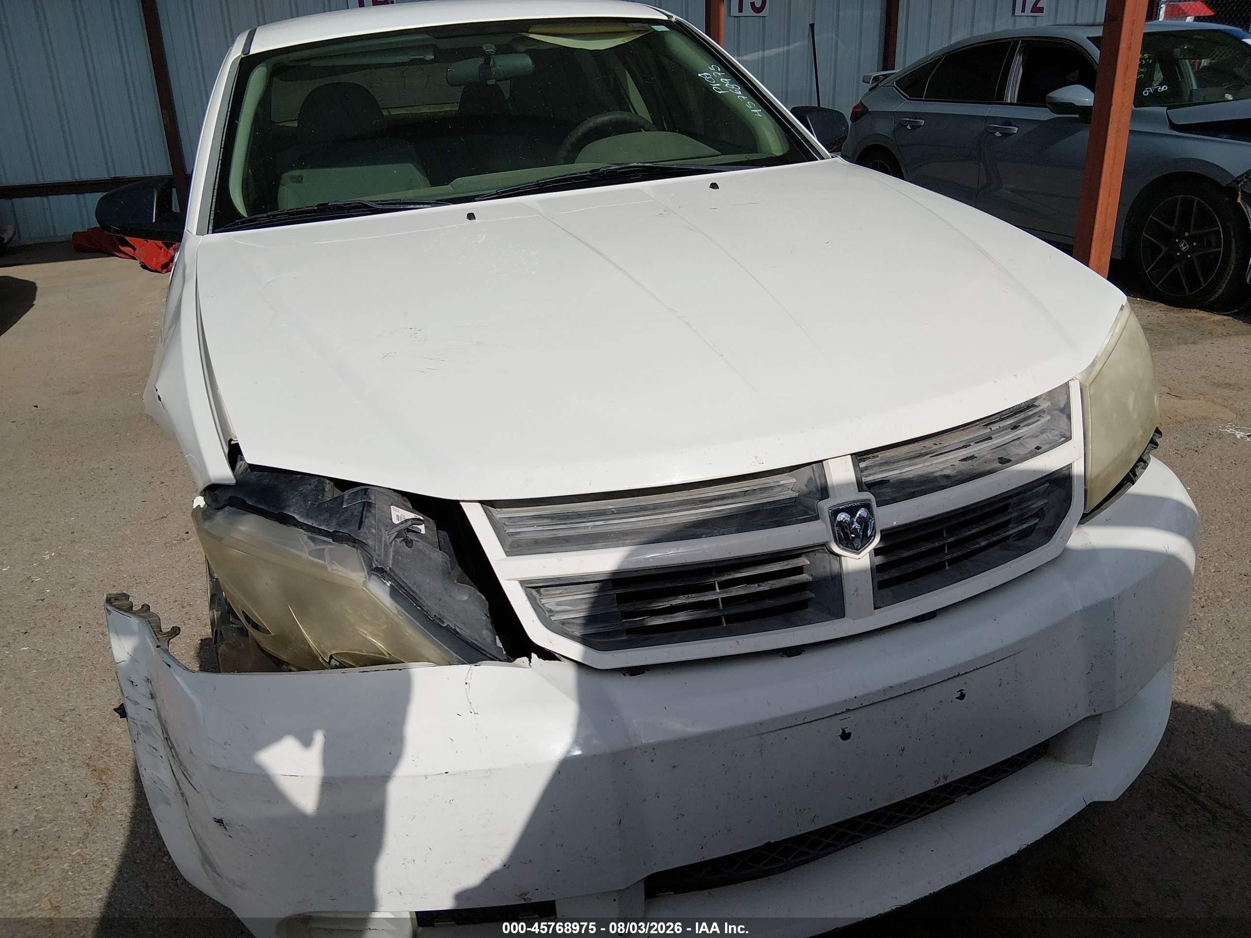 2008 Dodge Avenger Se White vin: 1B3LC46K88N622933