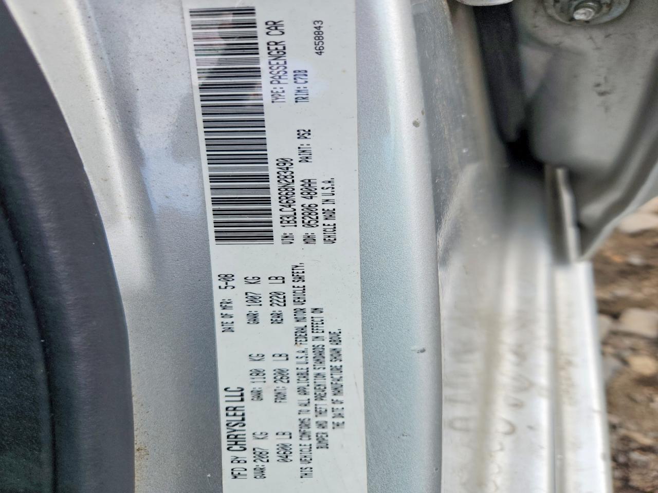 2008 Dodge Avenger Se Серый vin: 1B3LC46R68N283490