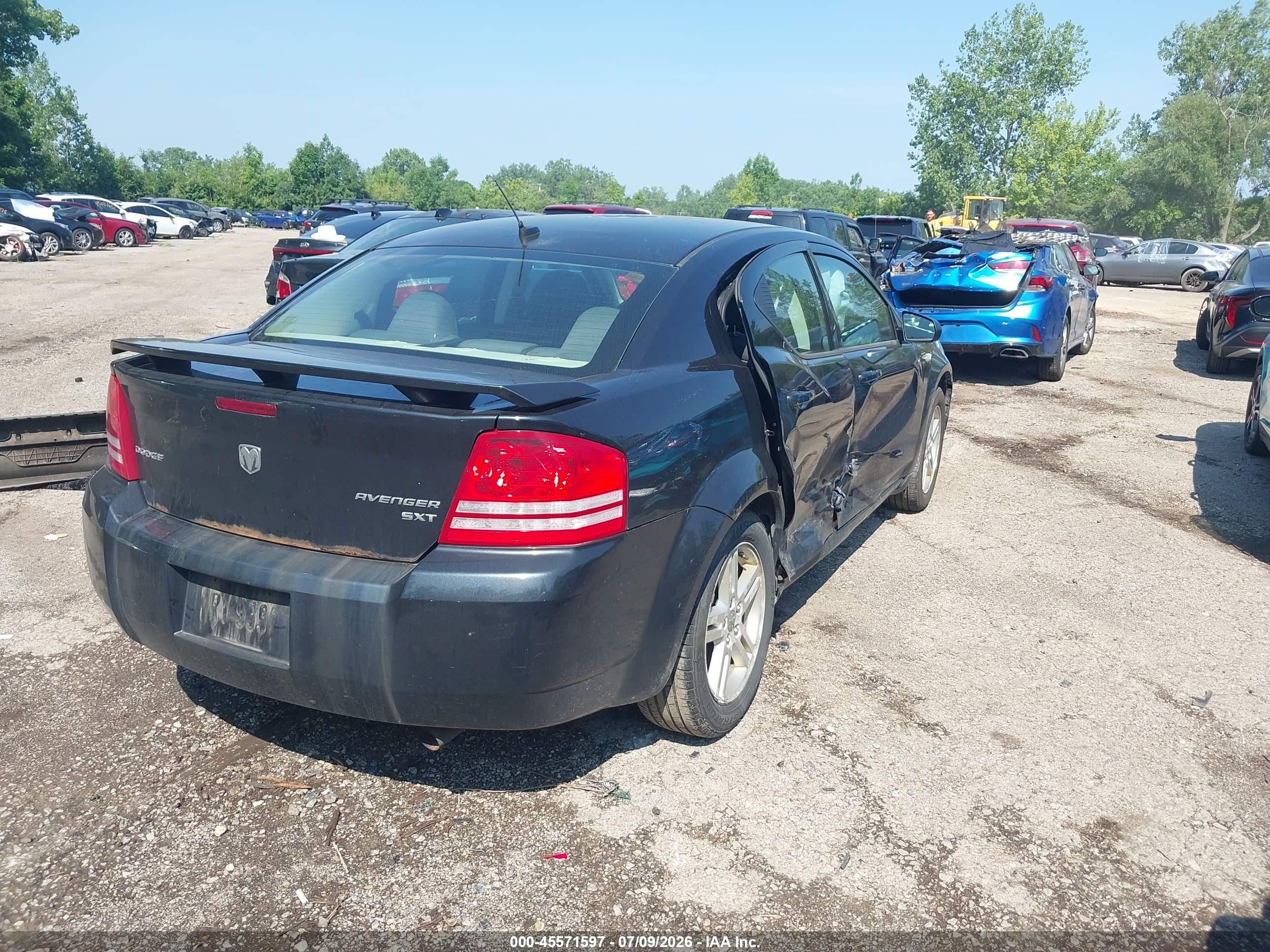 2009 Dodge Avenger Sxt Black vin: 1B3LC56B19N526097