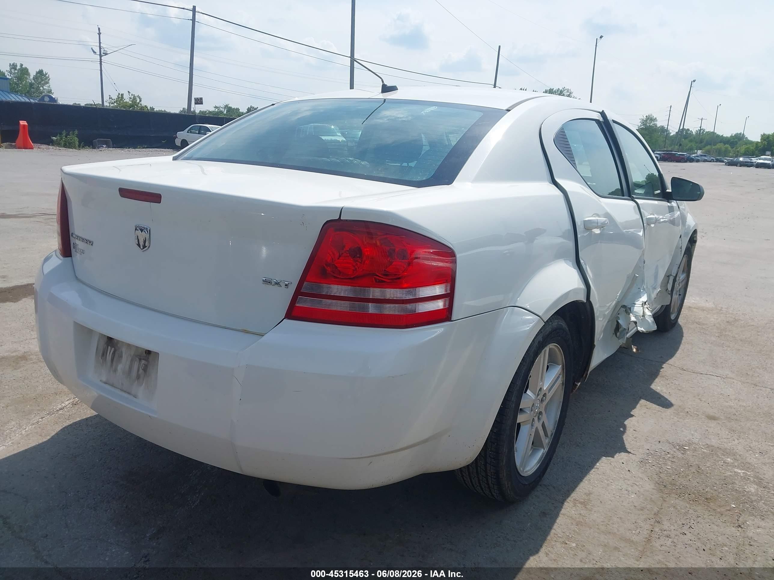 2008 Dodge Avenger Sxt White vin: 1B3LC56J58N175409