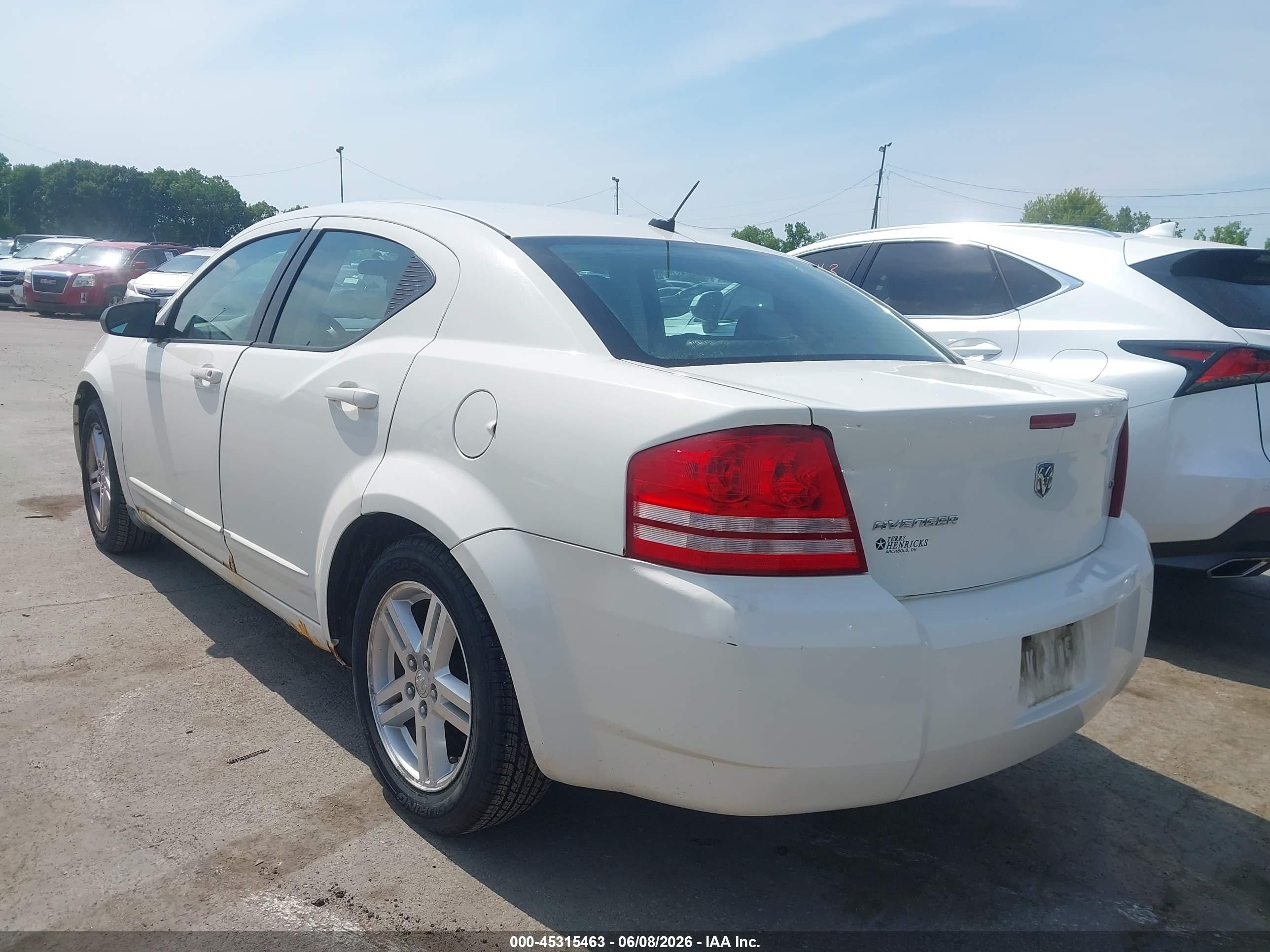 2008 Dodge Avenger Sxt White vin: 1B3LC56J58N175409