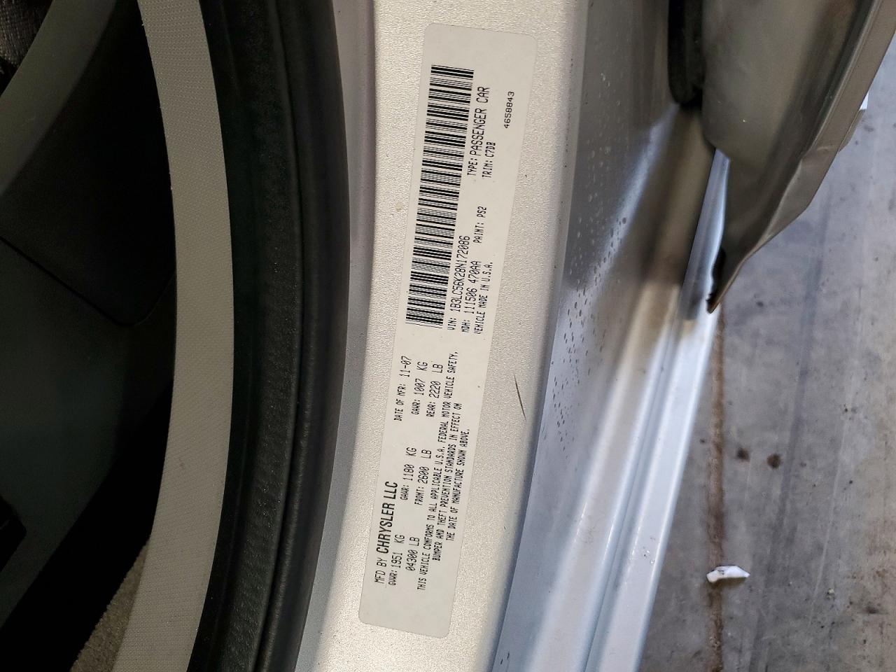 2008 Dodge Avenger Sxt Серебряный vin: 1B3LC56K28N172086