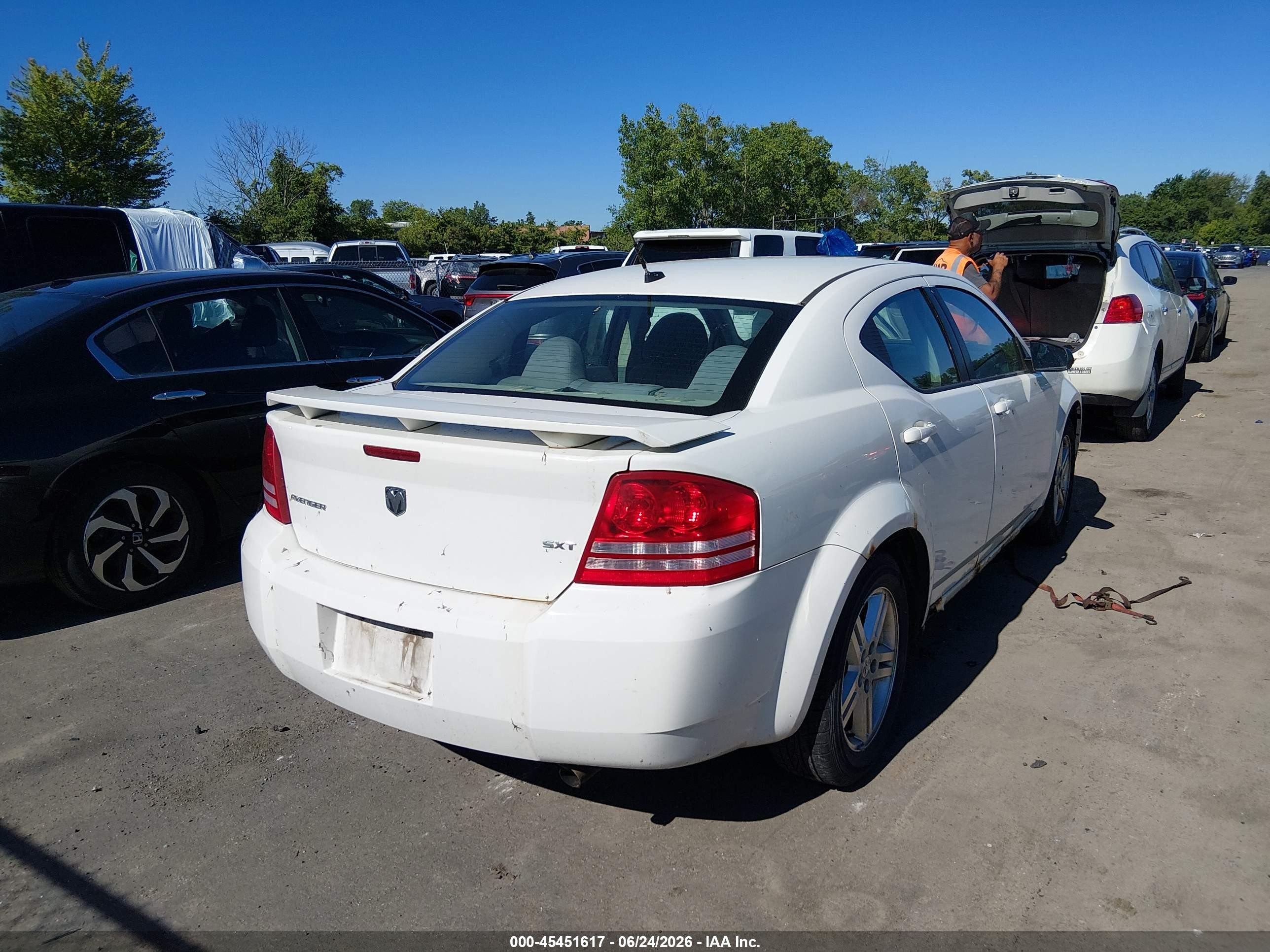 2008 Dodge Avenger Sxt White vin: 1B3LC56K78N275102