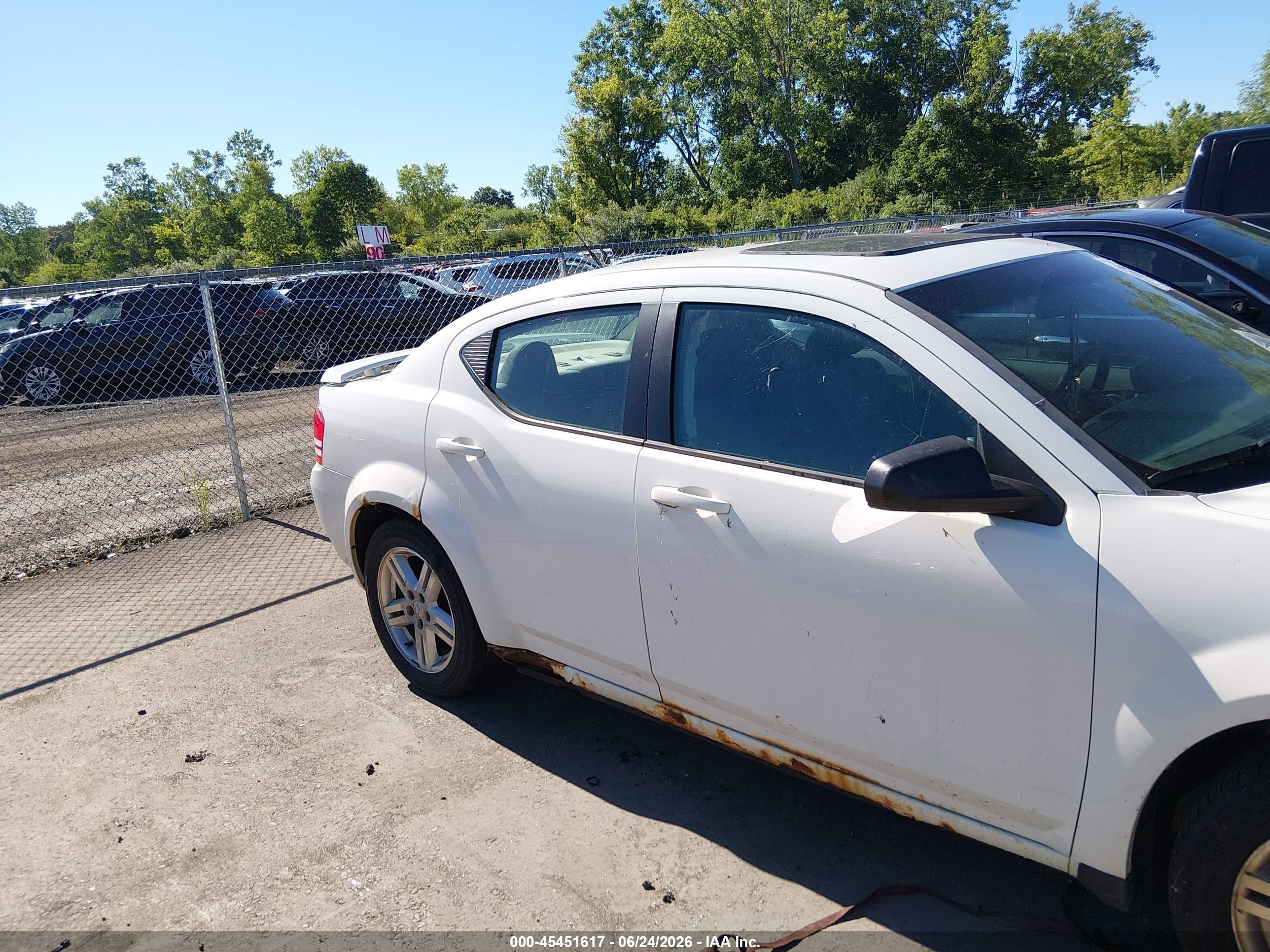 2008 Dodge Avenger Sxt White vin: 1B3LC56K78N275102