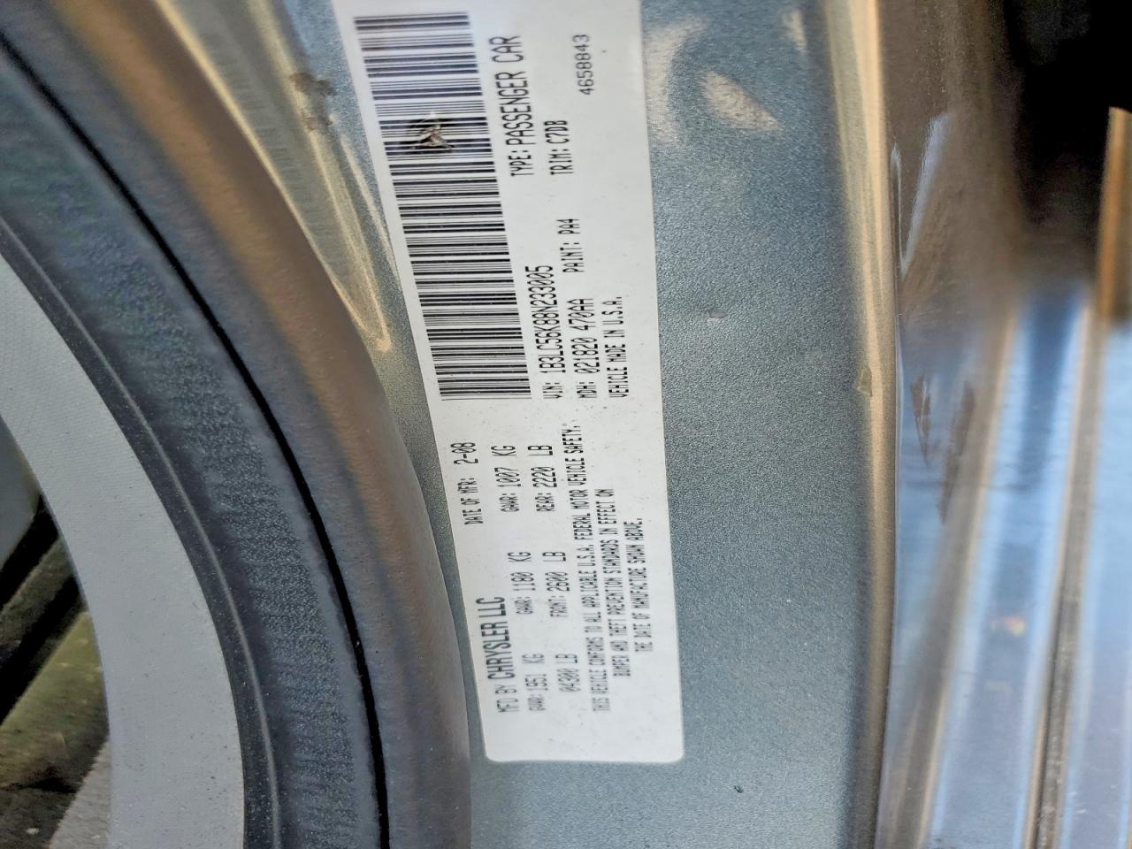 2008 Hond 2008 Dodge Avenger Gray vin: 1B3LC56K88N233005