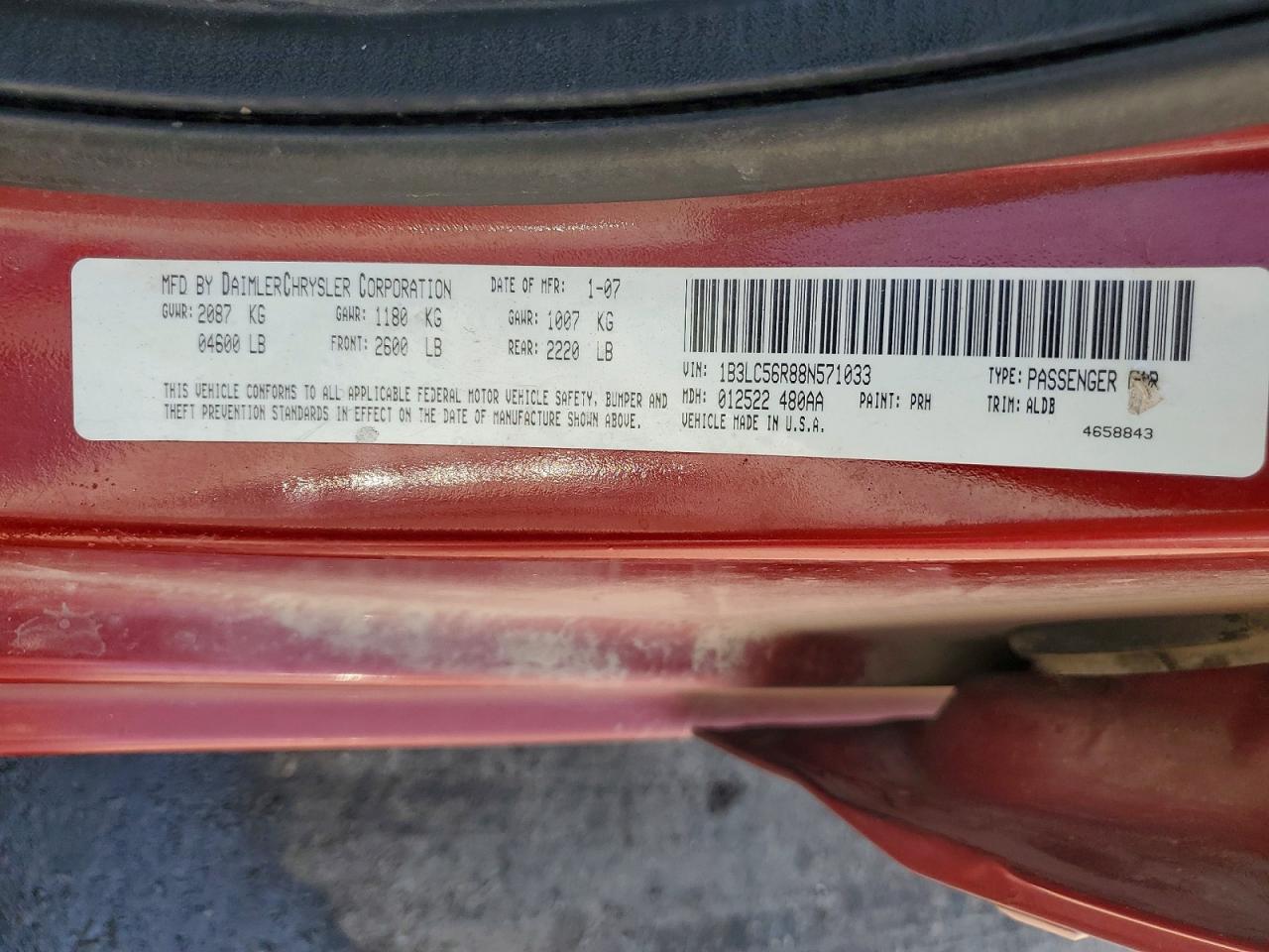 2008 Dodge Avenger Sxt Maroon vin: 1B3LC56R88N571033