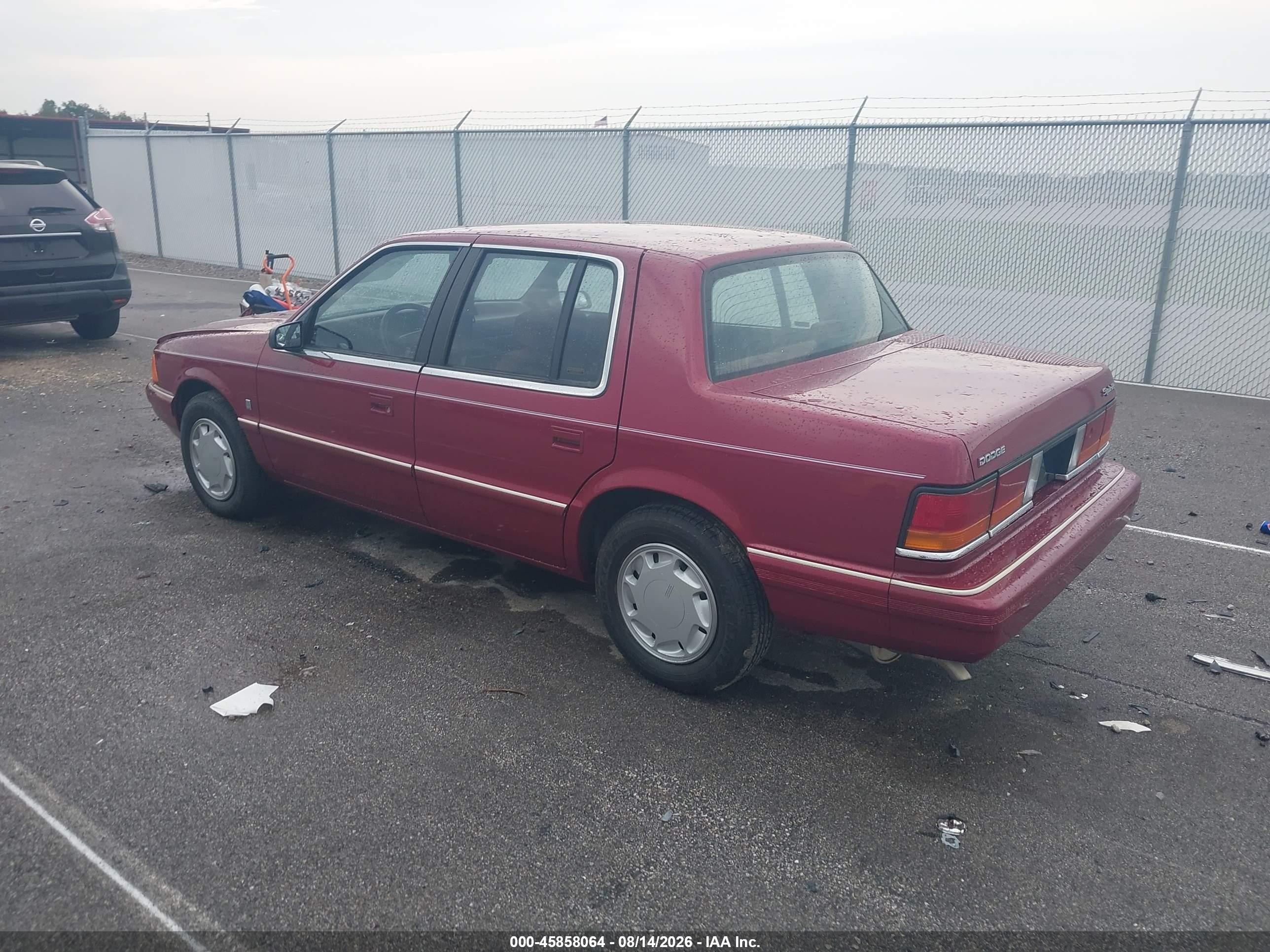 1991 Dodge Spirit   Red vin: 1B3XA4630MF701162