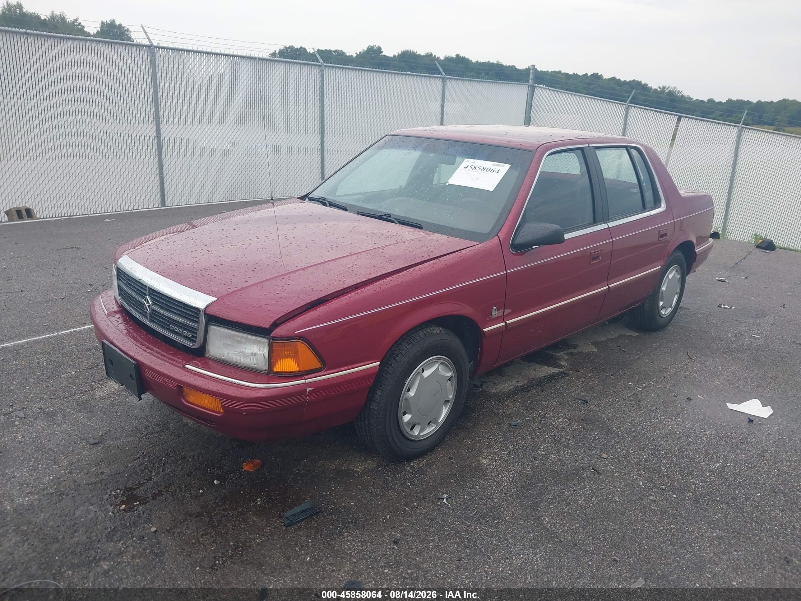 1991 Dodge Spirit   Red vin: 1B3XA4630MF701162