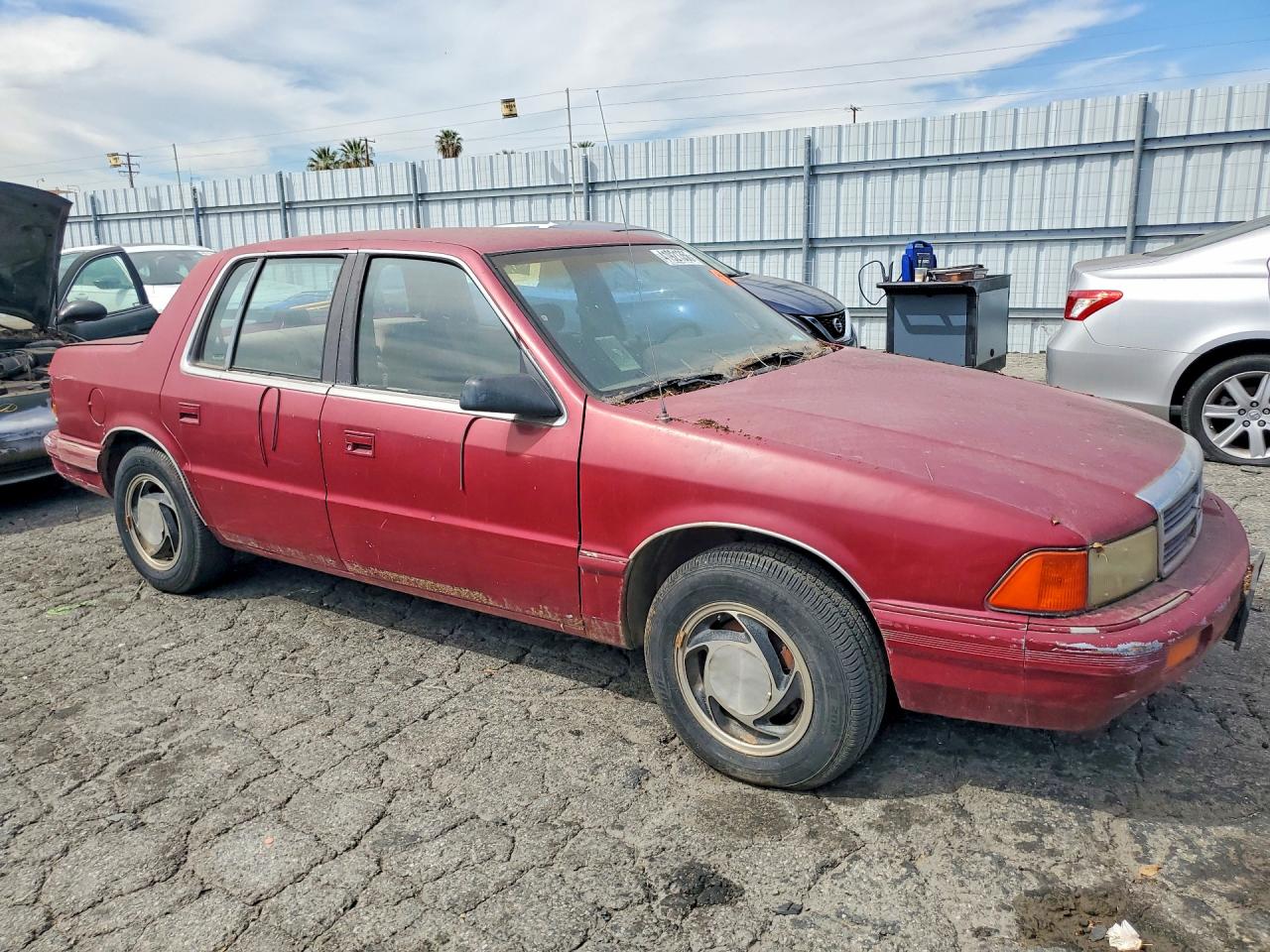 1991 Dodge Spirit Burgundy vin: 1B3XA46K8MF542771