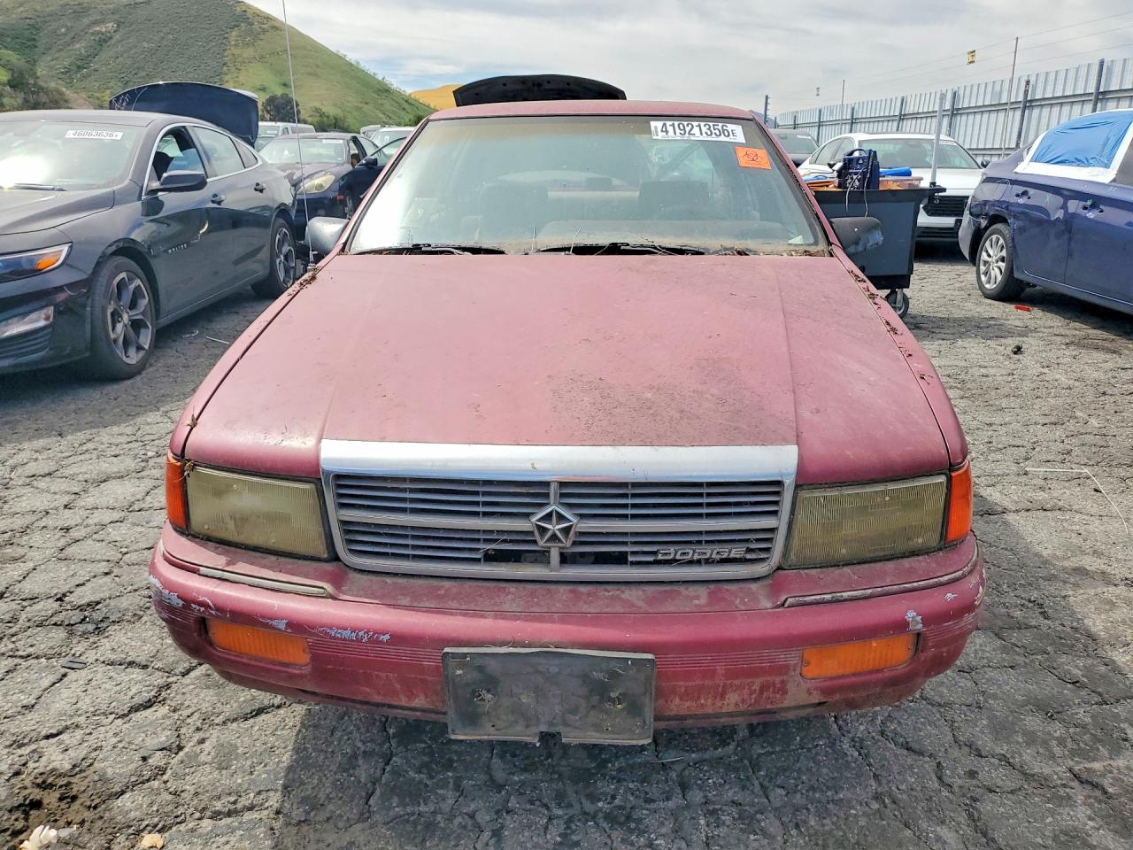 1991 Dodge Spirit Burgundy vin: 1B3XA46K8MF542771