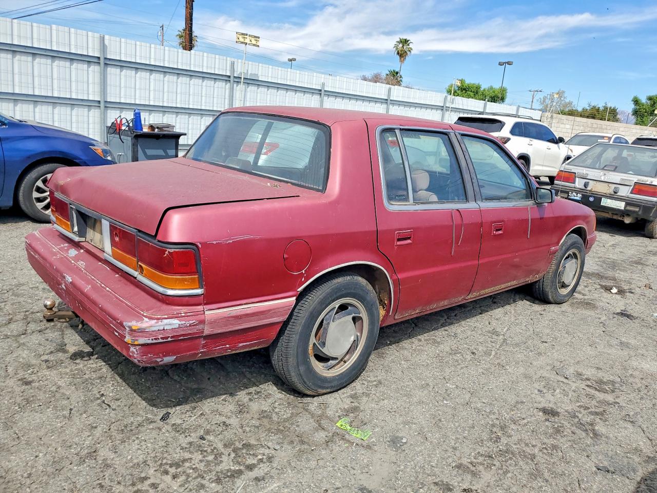 1991 Dodge Spirit Burgundy vin: 1B3XA46K8MF542771