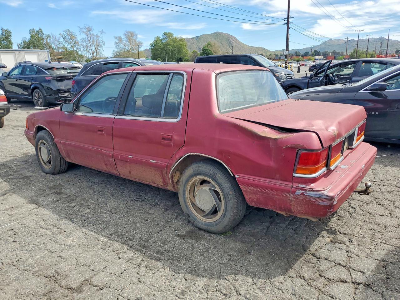 1991 Dodge Spirit Burgundy vin: 1B3XA46K8MF542771