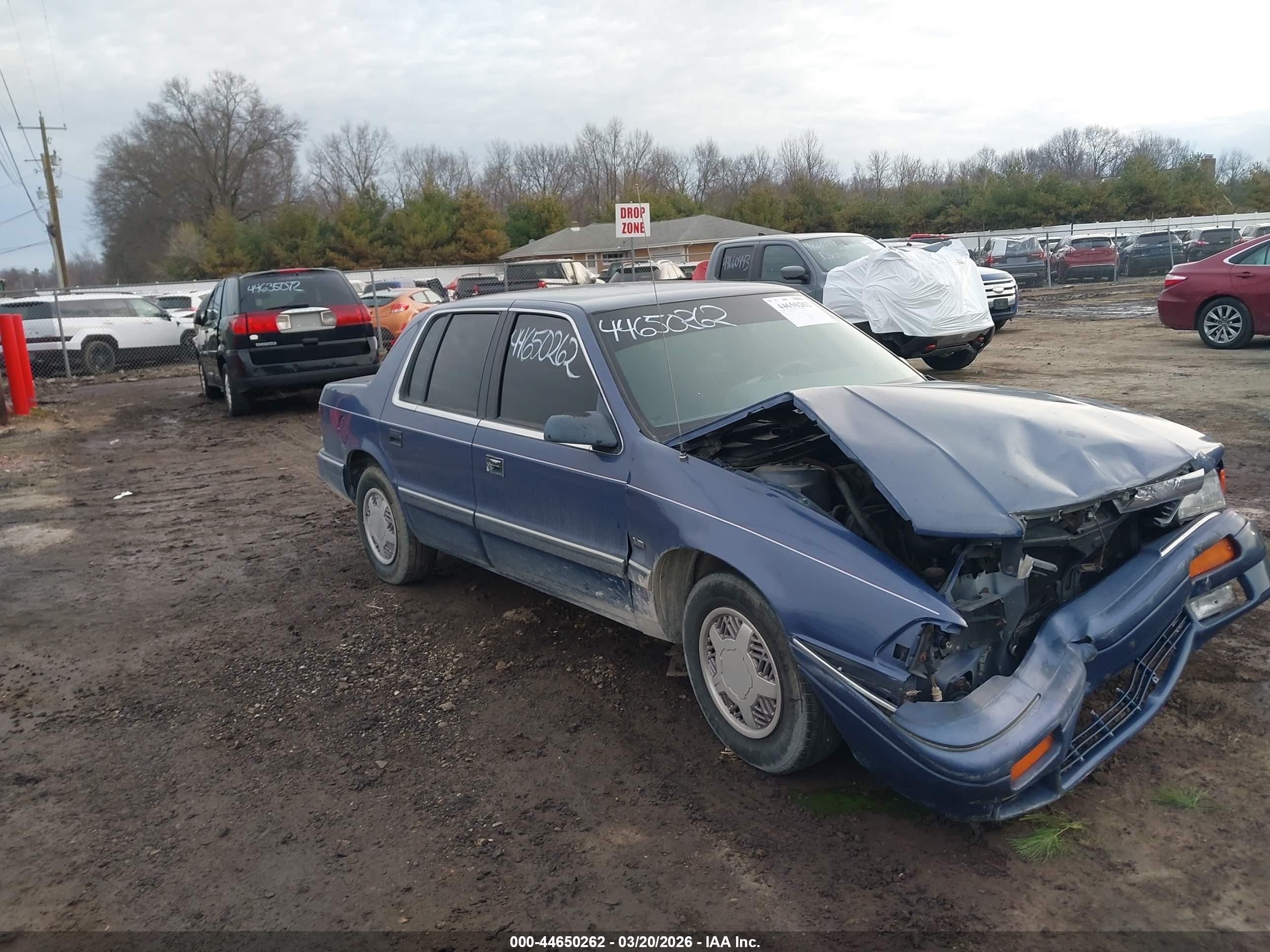 1992 Dodge Spirit Le Blue vin: 1B3XA5634NF258795