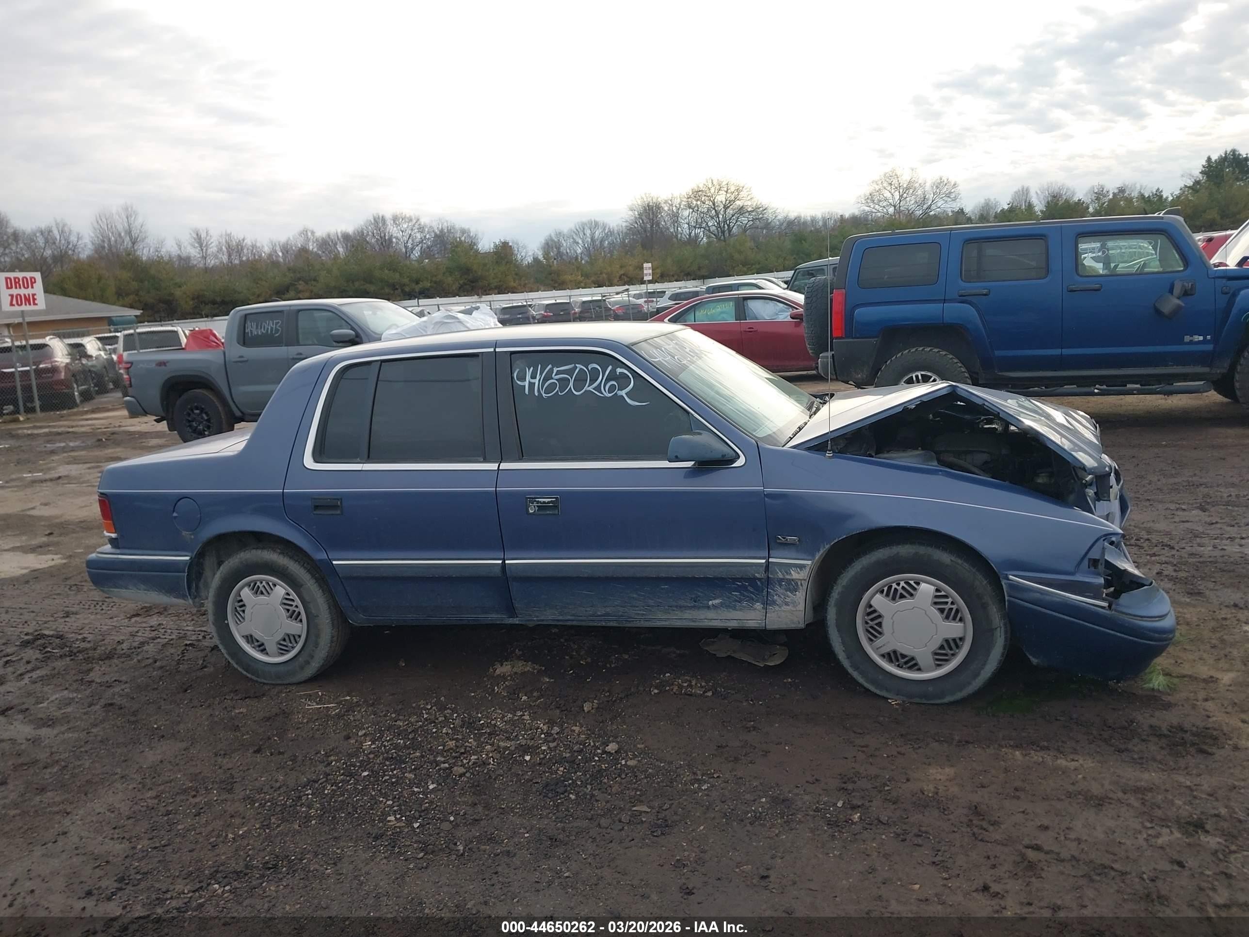 1992 Dodge Spirit Le Blue vin: 1B3XA5634NF258795