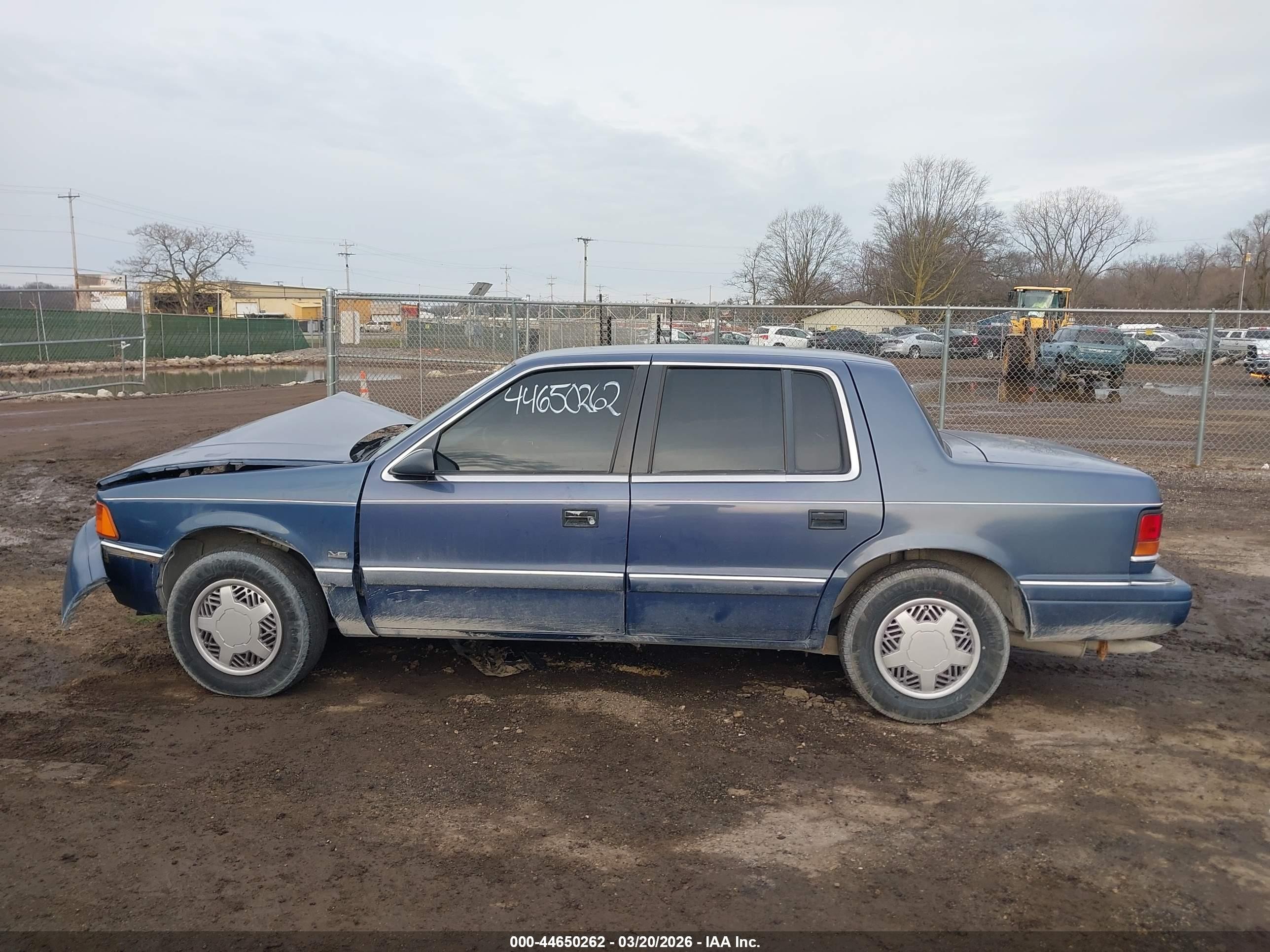 1992 Dodge Spirit Le Blue vin: 1B3XA5634NF258795