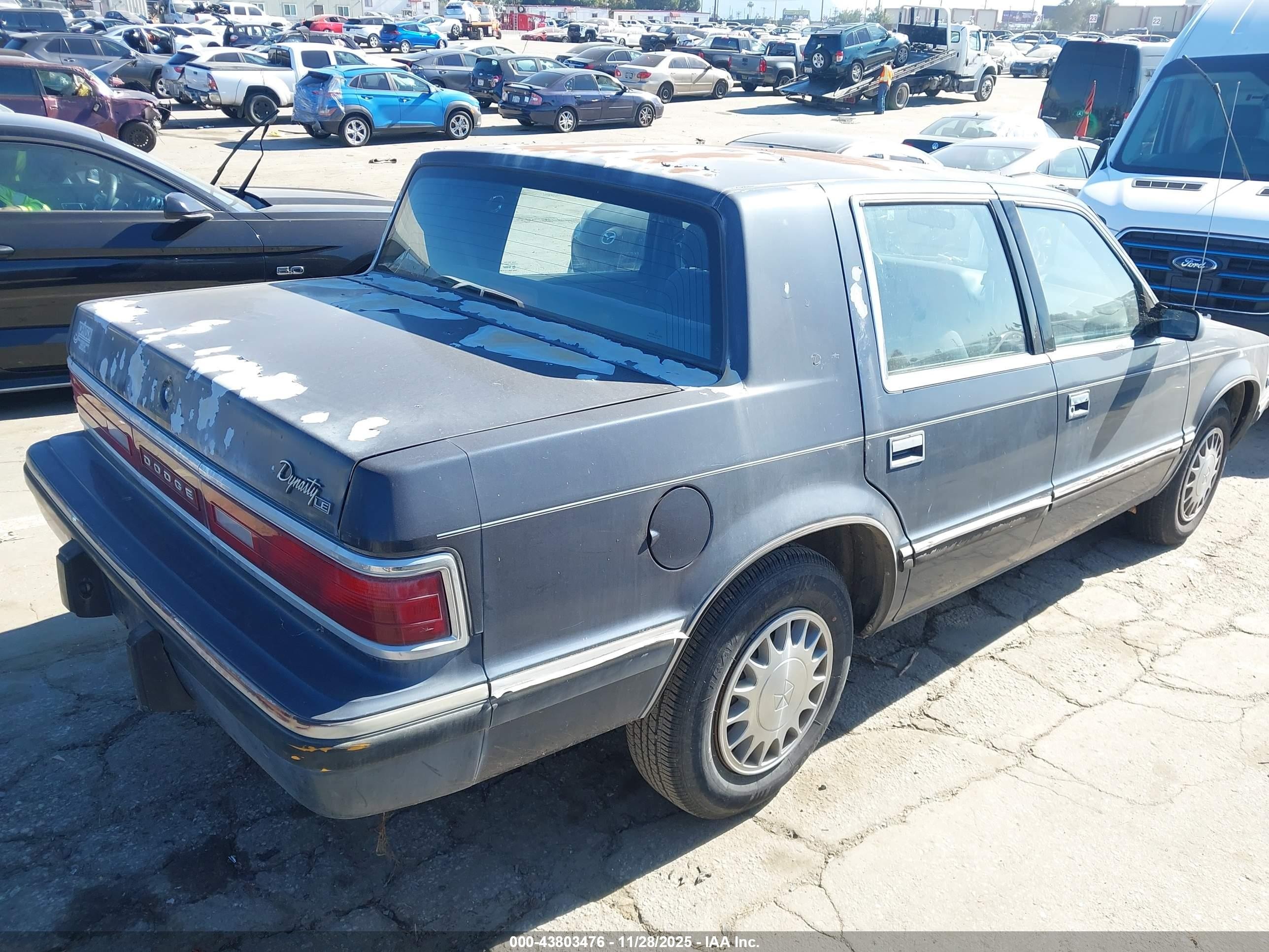 1991 Dodge Dynasty Le Blue vin: 1B3XC56R4MD253430