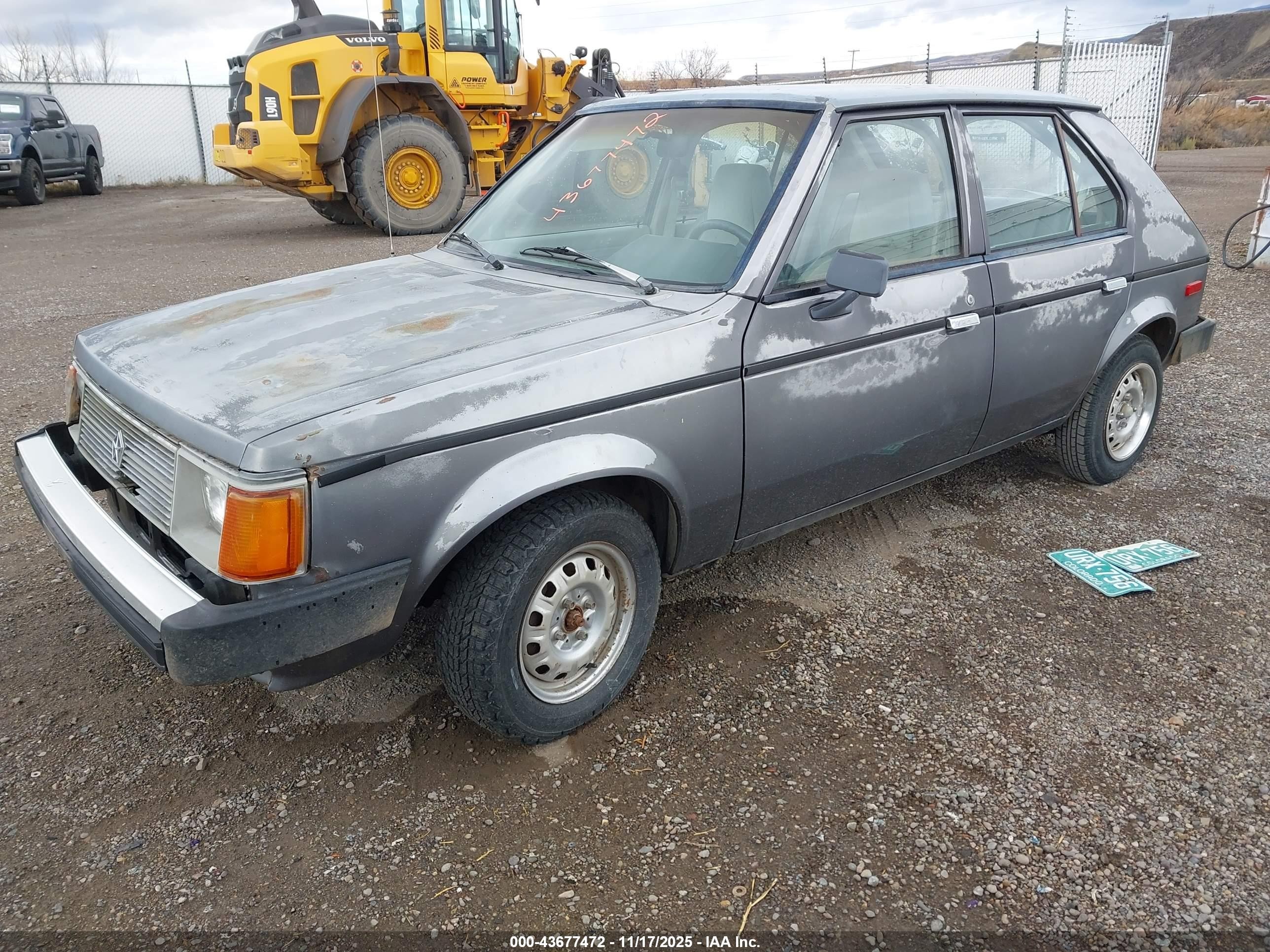 1990 Dodge Omni Expo Серый vin: 1B3XL18D7LC722766