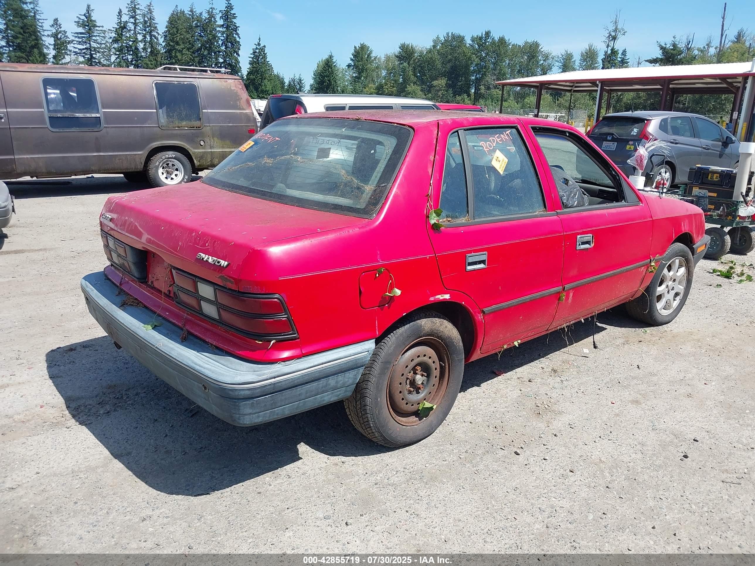 1991 Dodge Shadow   Red vin: 1B3XP48K6MN521659