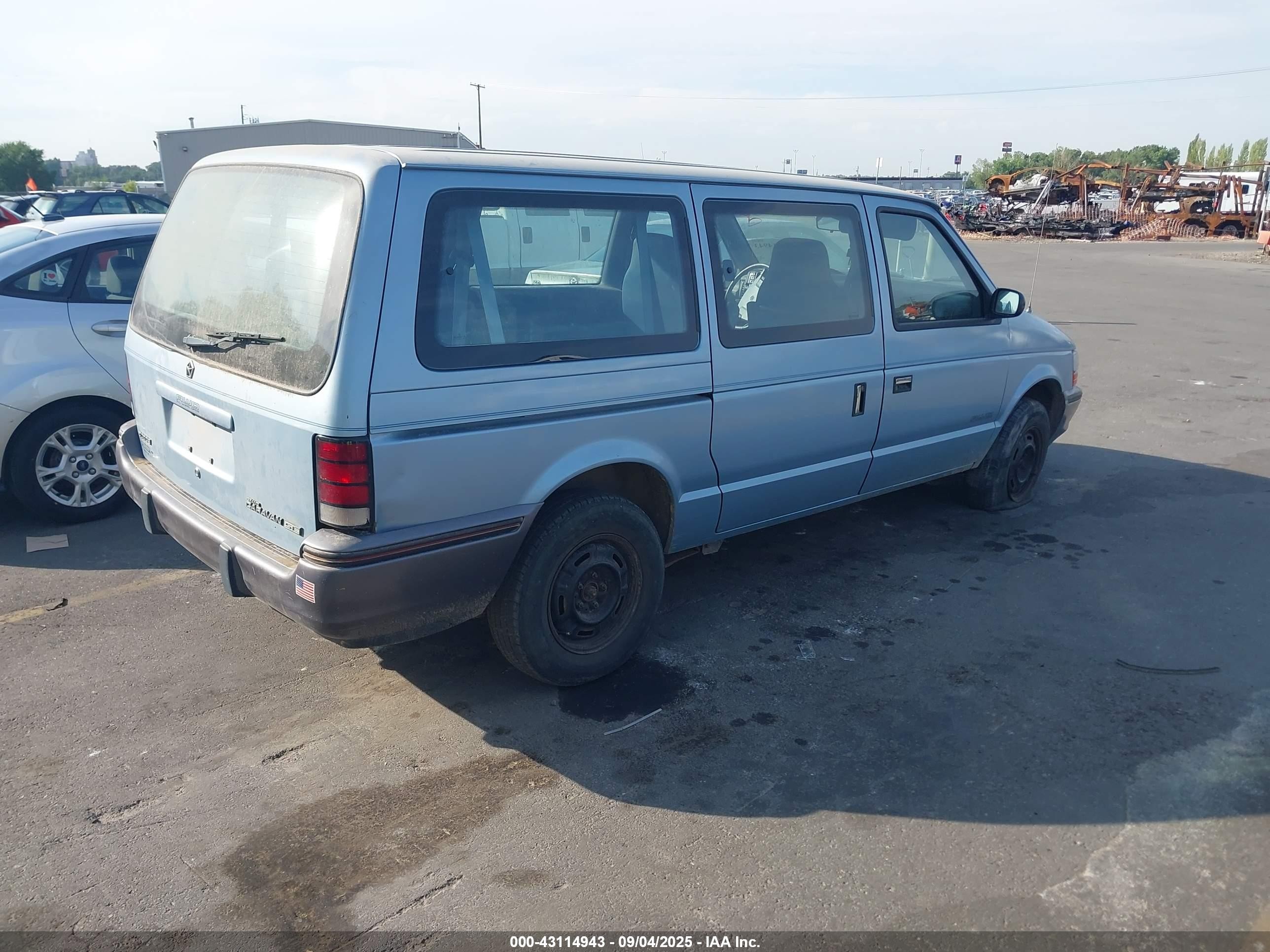 1991 Dodge Grand Caravan Se Blue vin: 1B4GD44RXMX560024