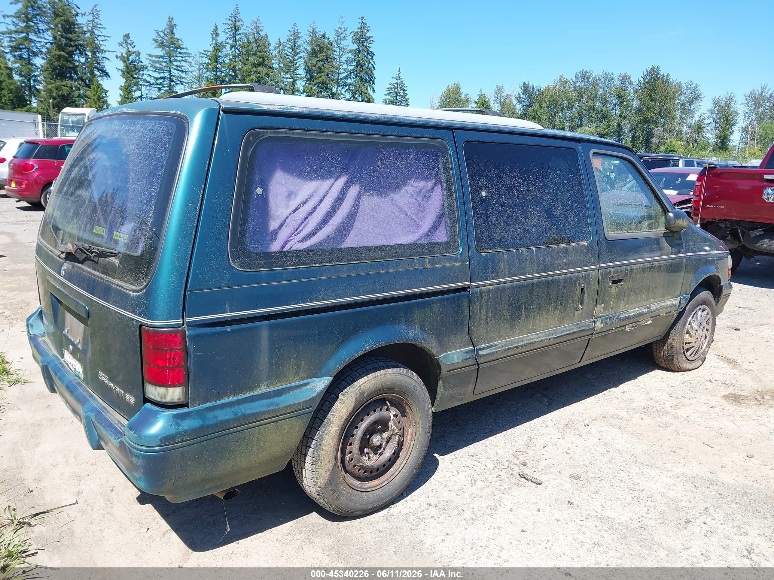 1995 Dodge Grand Caravan Se Green vin: 1B4GH44R2SX616006