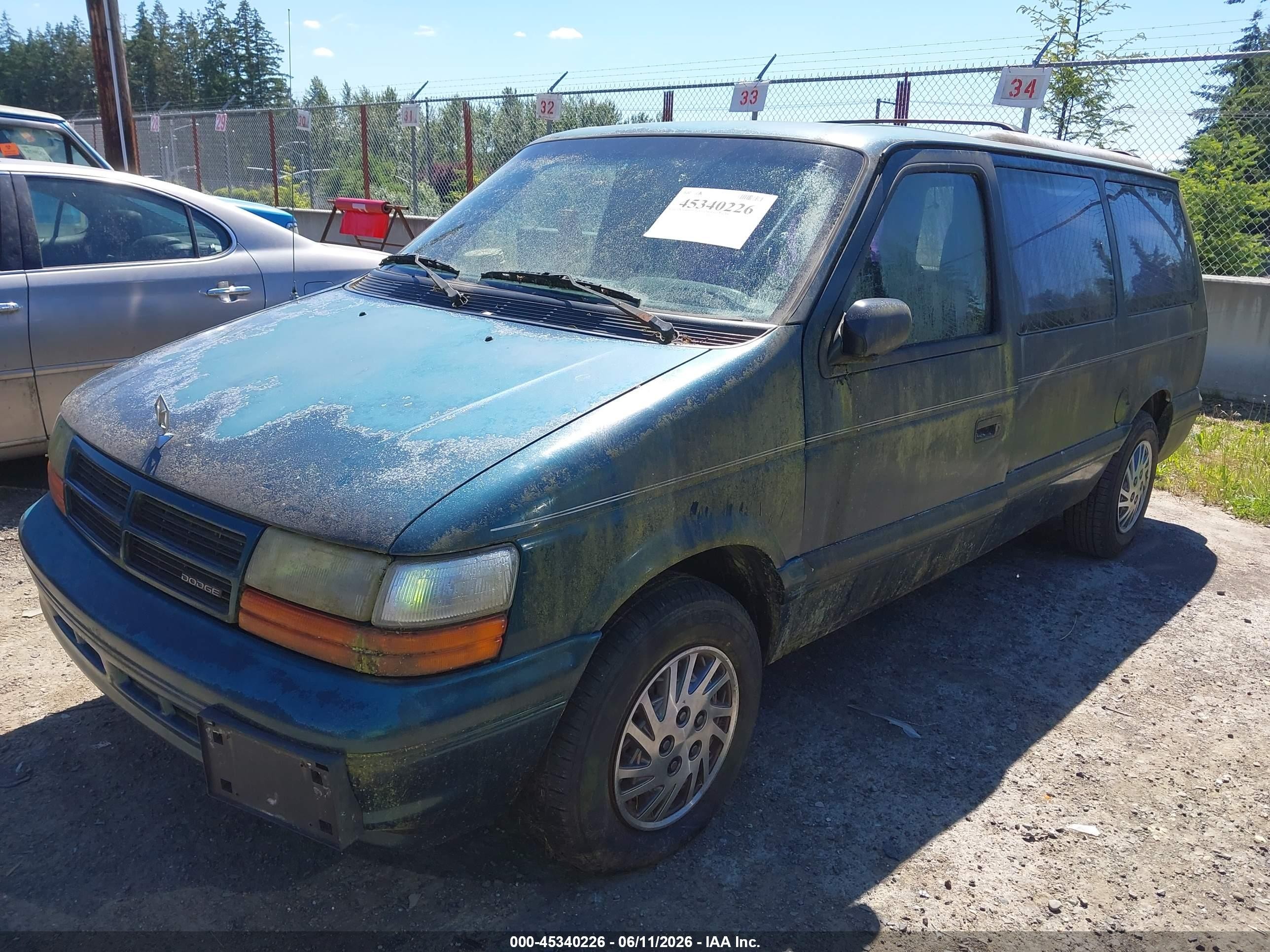 1995 Dodge Grand Caravan Se Green vin: 1B4GH44R2SX616006