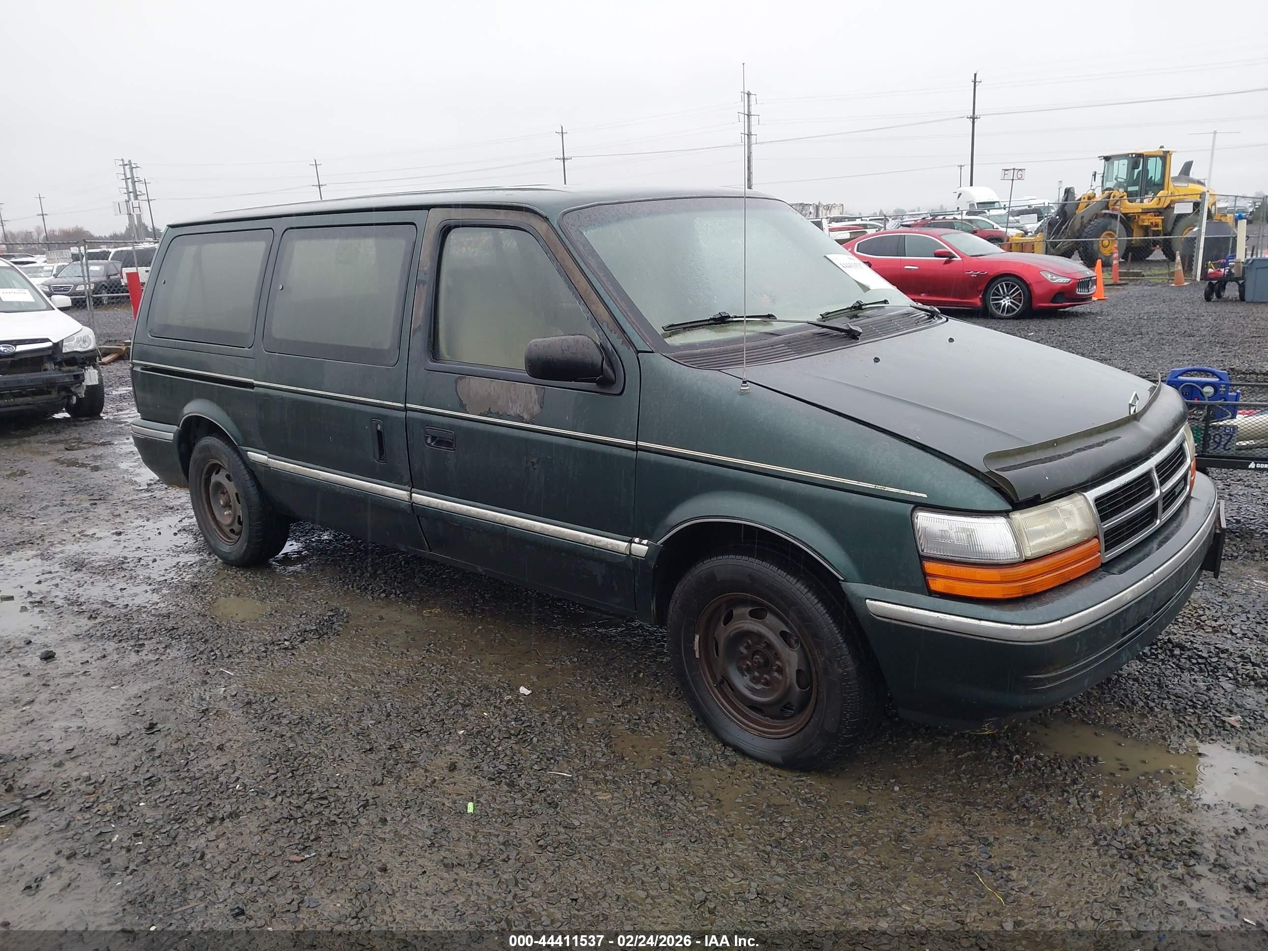 1993 Dodge Grand Caravan Se Green vin: 1B4GH44R4PX613745