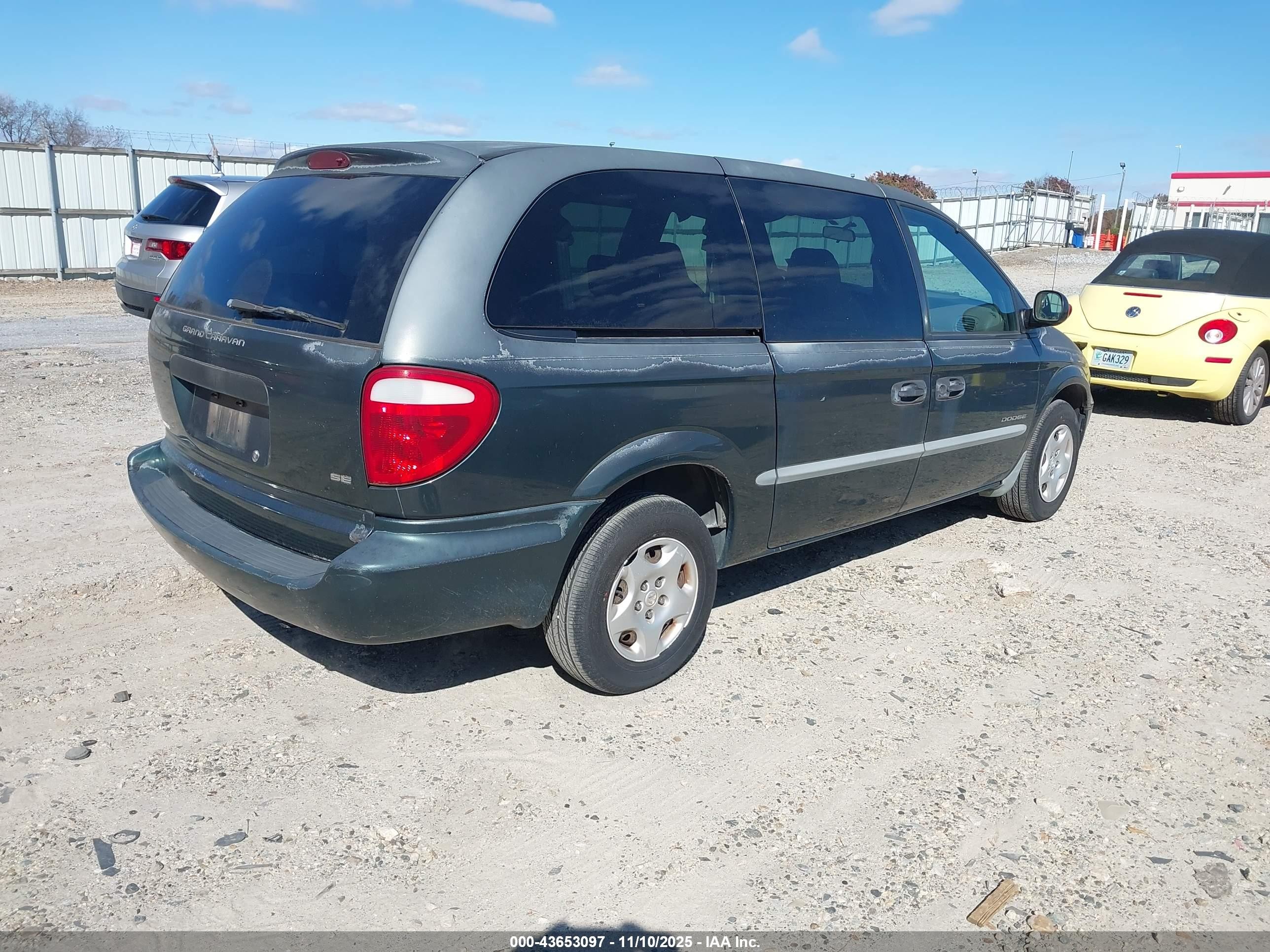 2001 Dodge Grand Caravan Se Green vin: 1B4GP24321B240793
