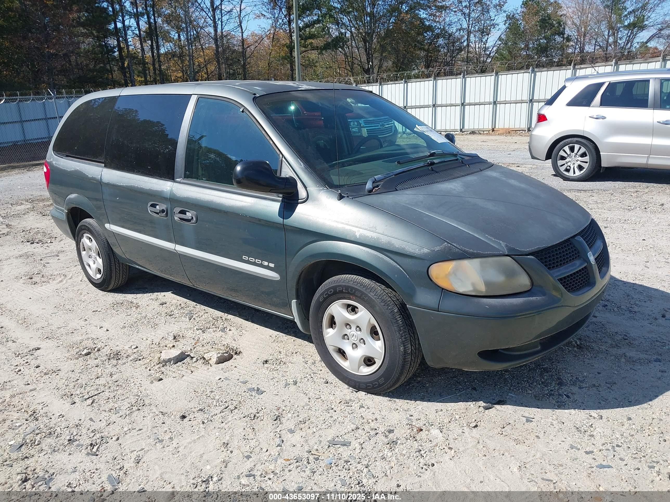 2001 Dodge Grand Caravan Se Green vin: 1B4GP24321B240793