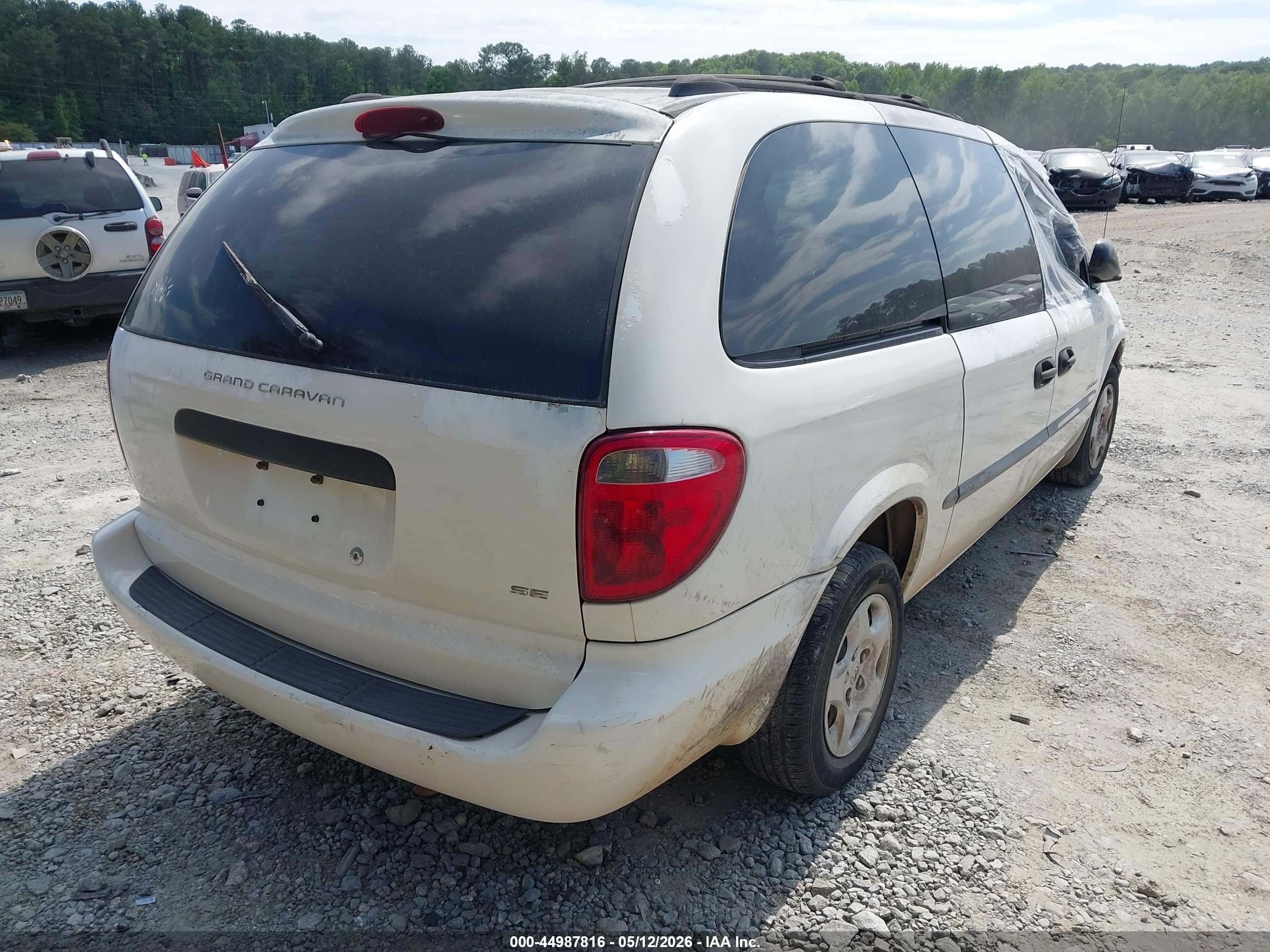 2001 Dodge Grand Caravan Se White vin: 1B4GP24371B238019