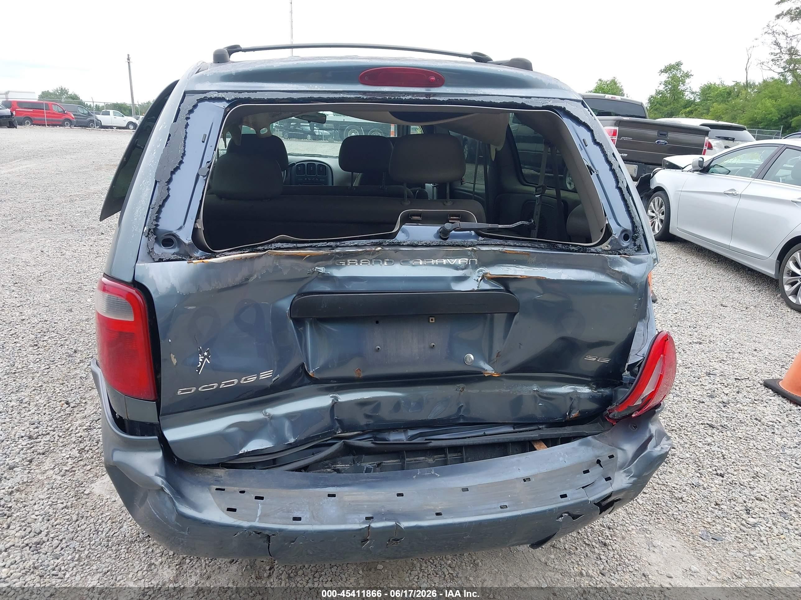 2002 Dodge Grand Caravan Se Blue vin: 1B4GP24372B733435