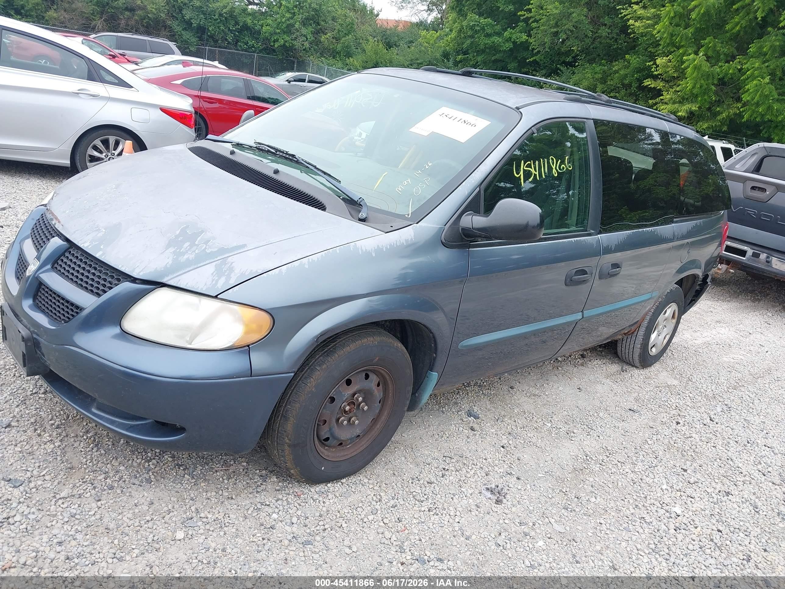2002 Dodge Grand Caravan Se Blue vin: 1B4GP24372B733435