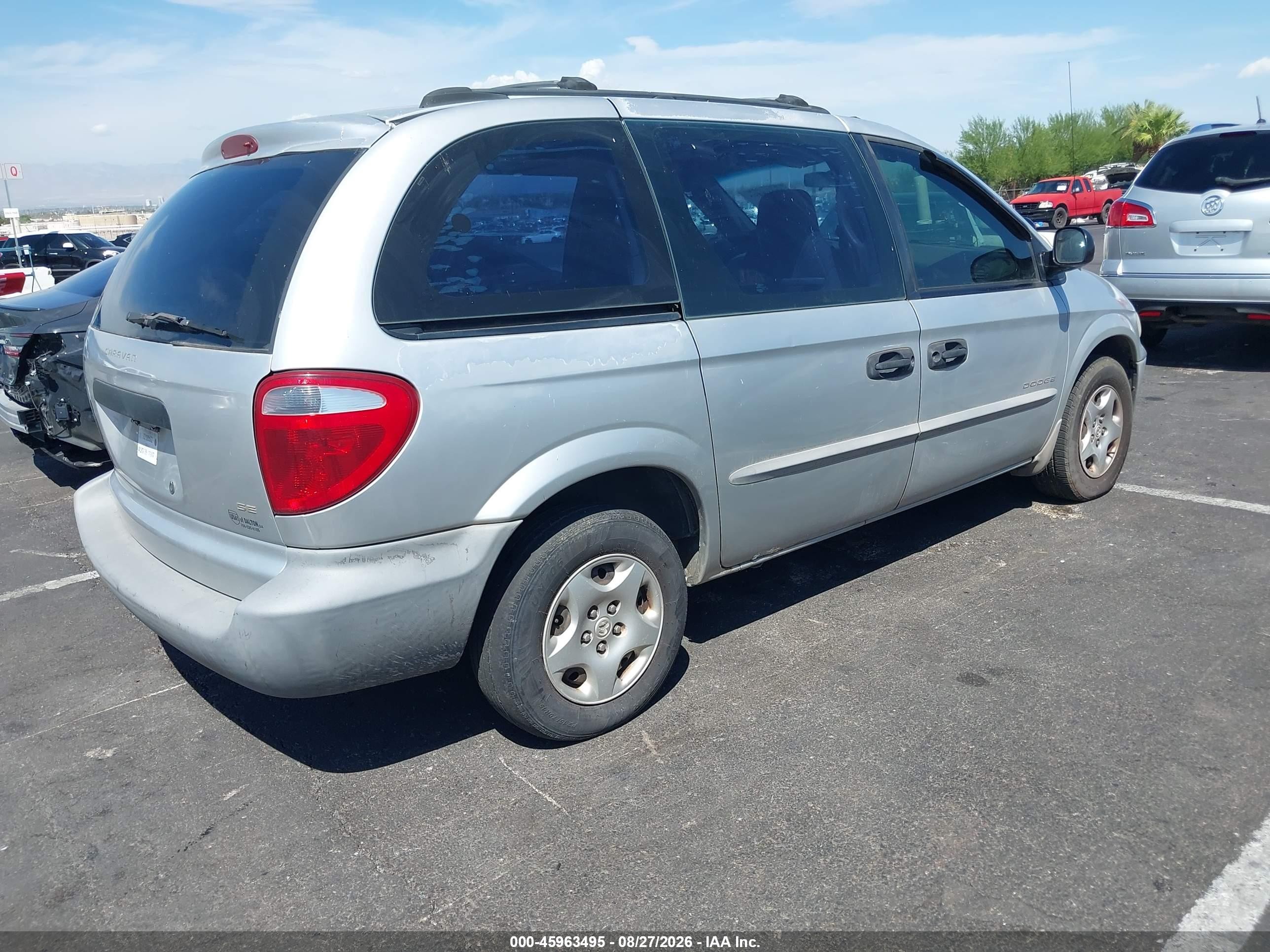 2001 Dodge Caravan Se Silver vin: 1B4GP25321B233504