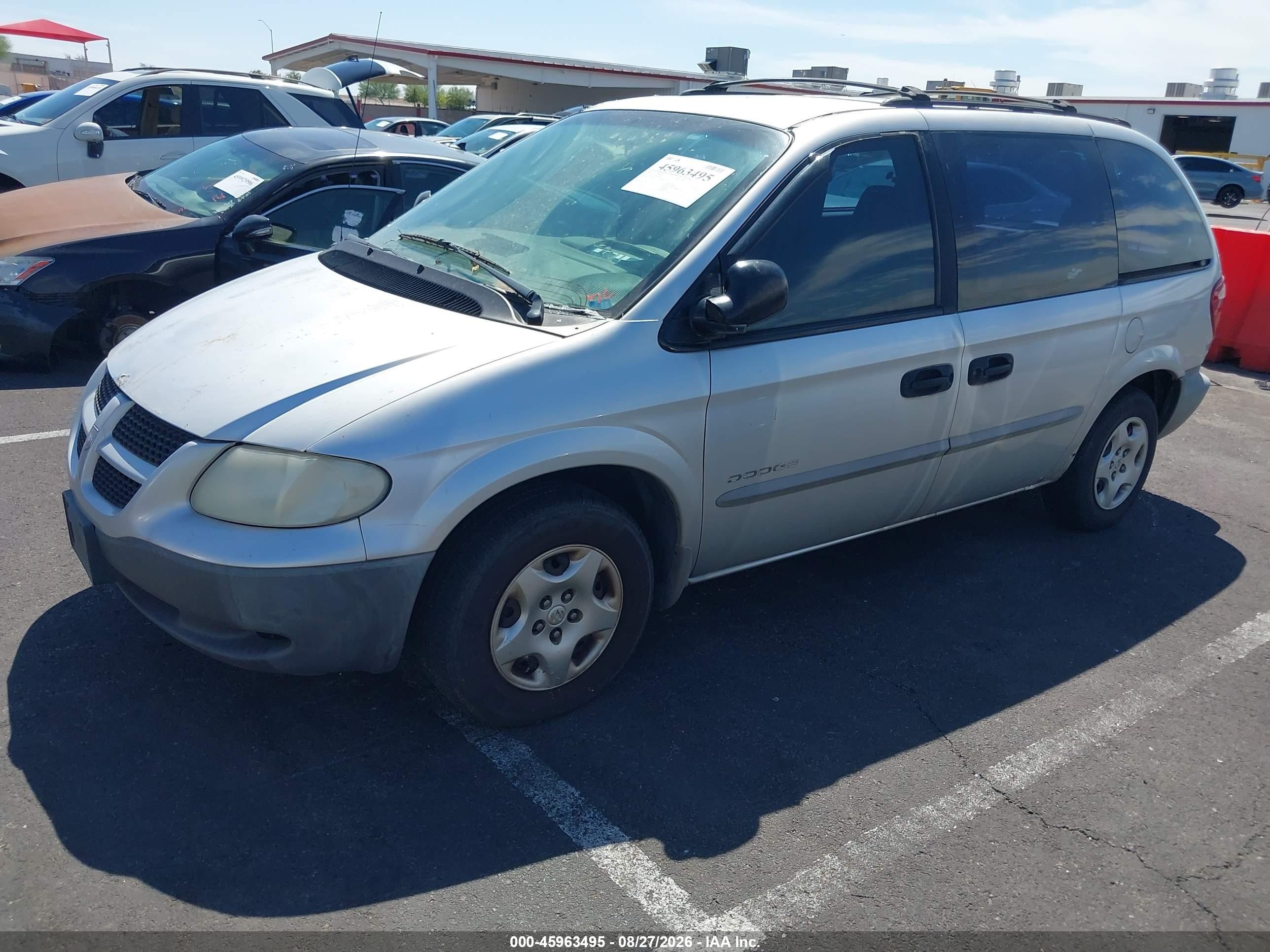 2001 Dodge Caravan Se Silver vin: 1B4GP25321B233504